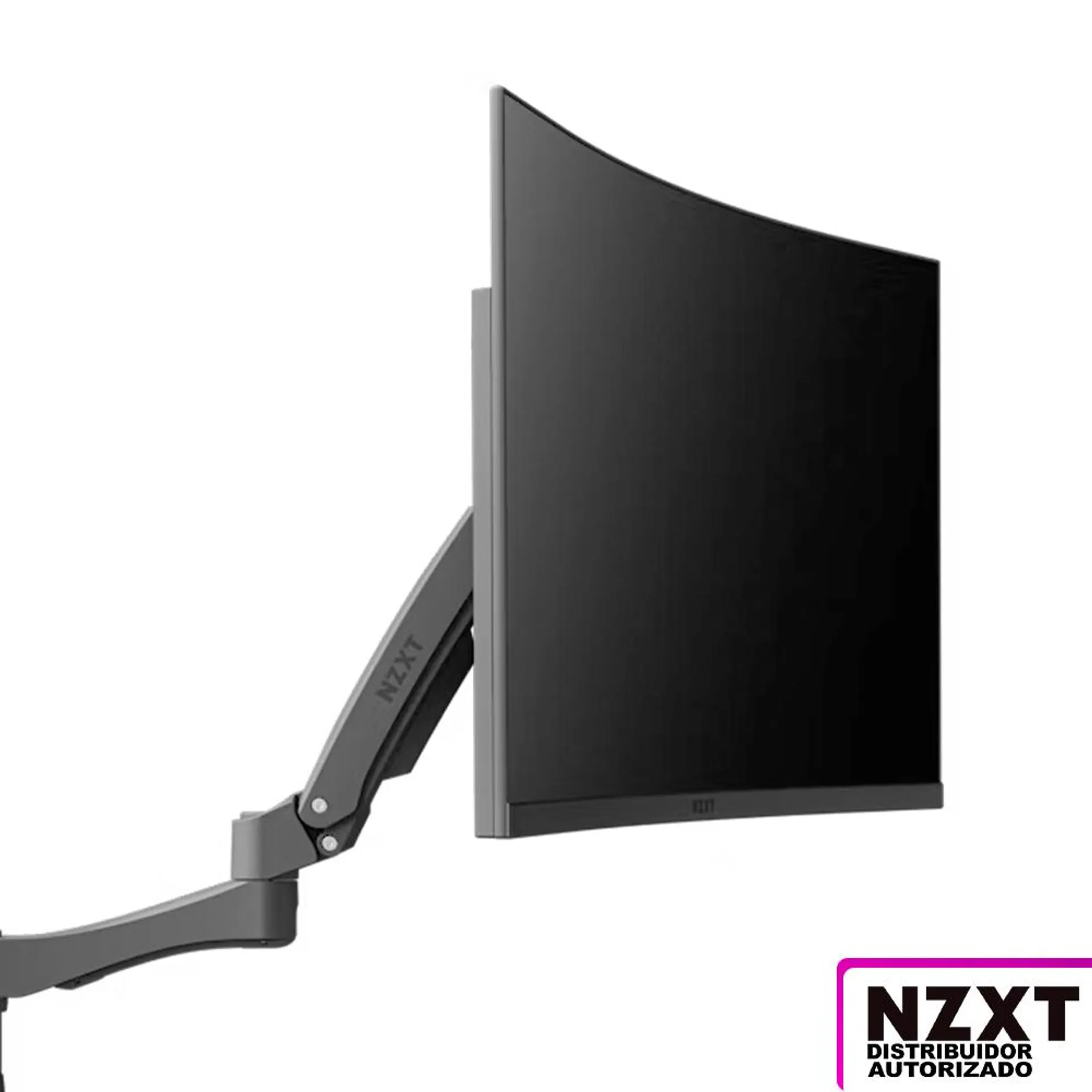 Monitor Curvo Profesional 32 NZXT CANVAS 32Q / HDMI x2 / USB 3.0 x2 USB-C x1 / DP / QHD / HDR 10 / AMD FreeSync Premium y G-Sync Compatible / 165Hz / 1ms + Soporte de Brazo para Monitor NZXT MONITOR ARM SINGLE / MN-VMSM0-B1