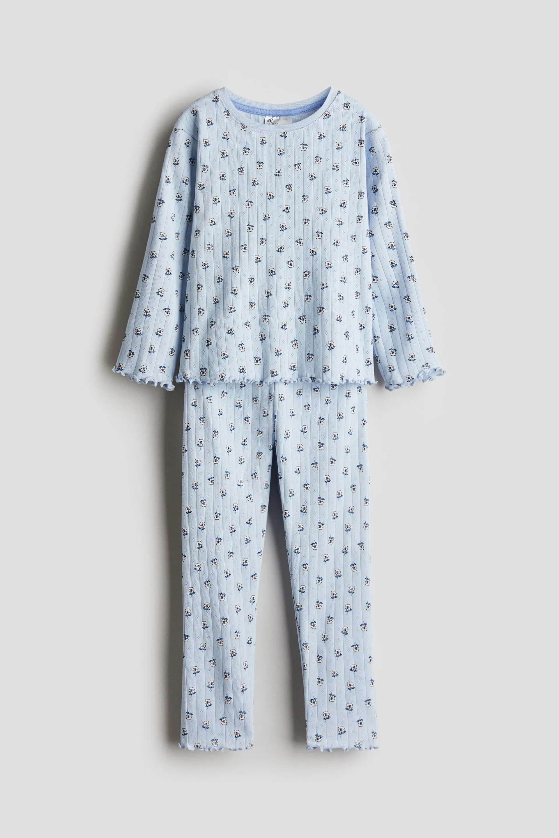 Pijama de algodón acanalado