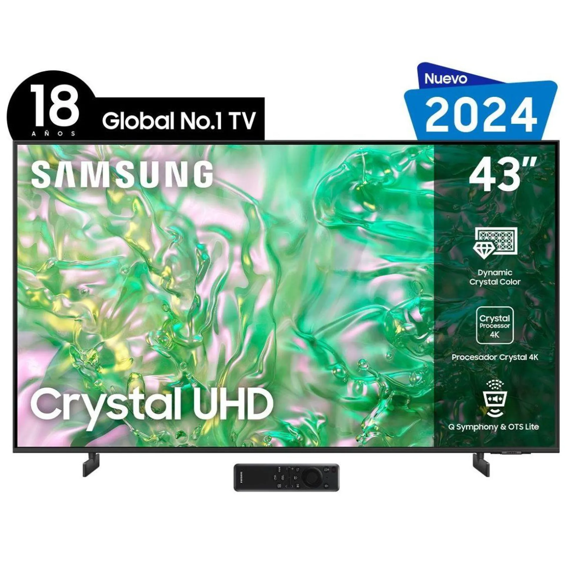 Pantalla Samsung 43 Pulgadas 4K Crystal Uhd Un43Du8000Fxzx