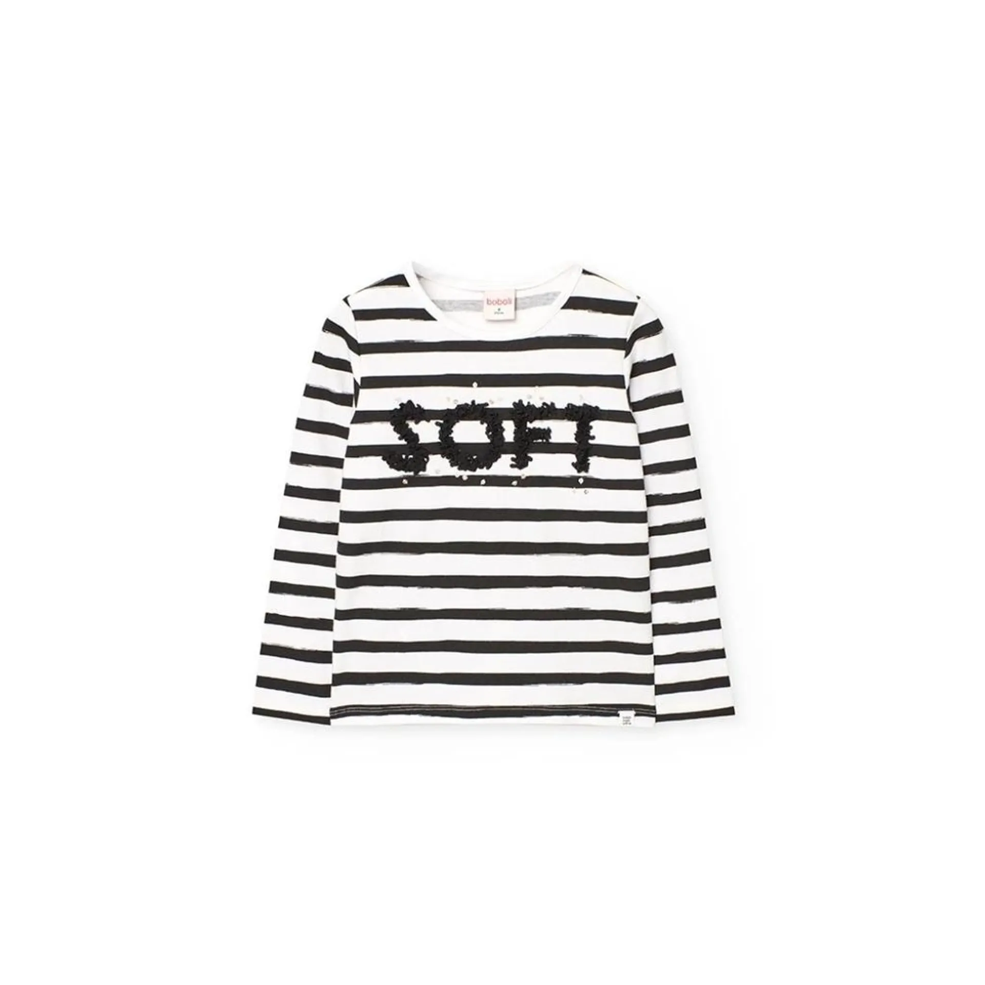 Camiseta de punto para niña con diseño de rayas