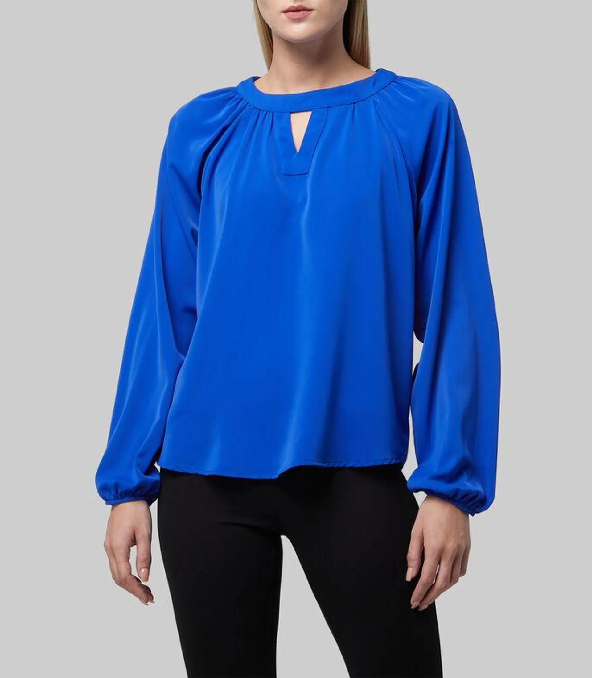 Blusa lisa de manga larga Mujer