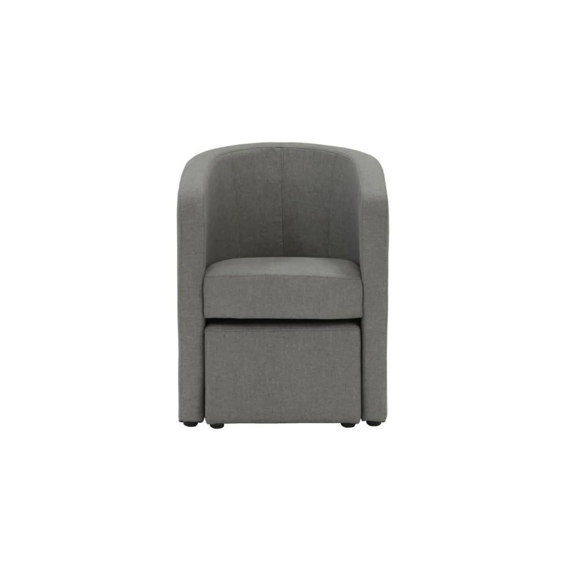 Chega - Sillon + reposapies escondido estilo moderno en tela gris claro