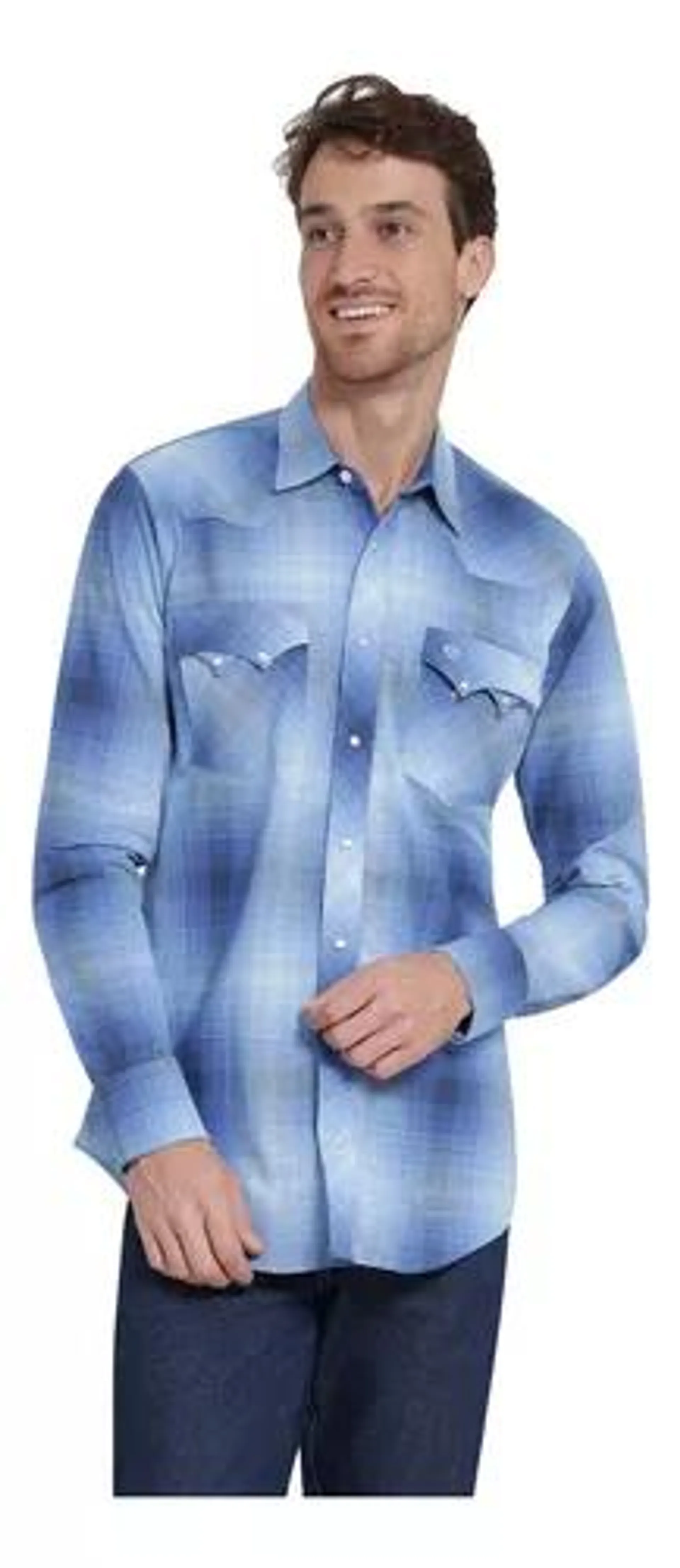 Camisa Vaquera Hombre Wrangler Slim Fit Manga Larga 405