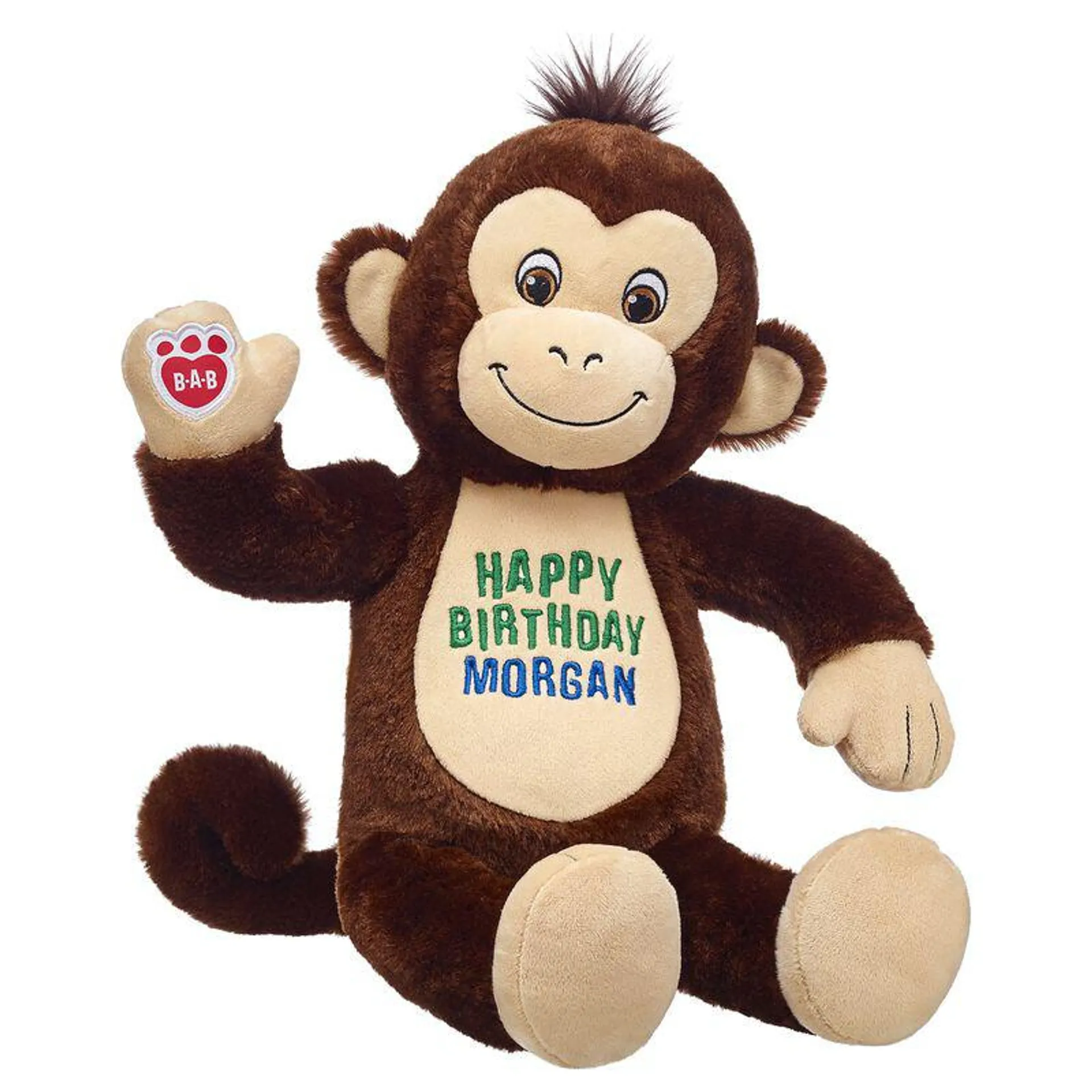Personalized Smiley Monkey Stuffed Animal
