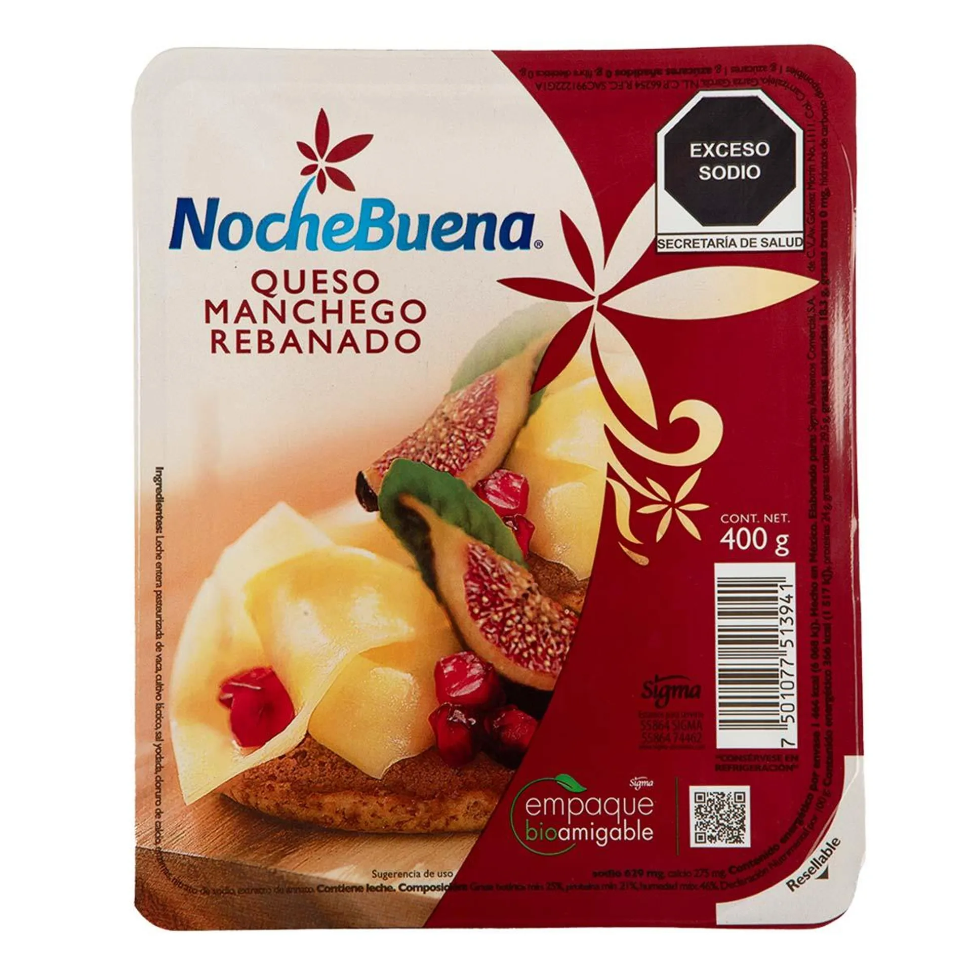 Queso Manchego NocheBuena rebanado 400g