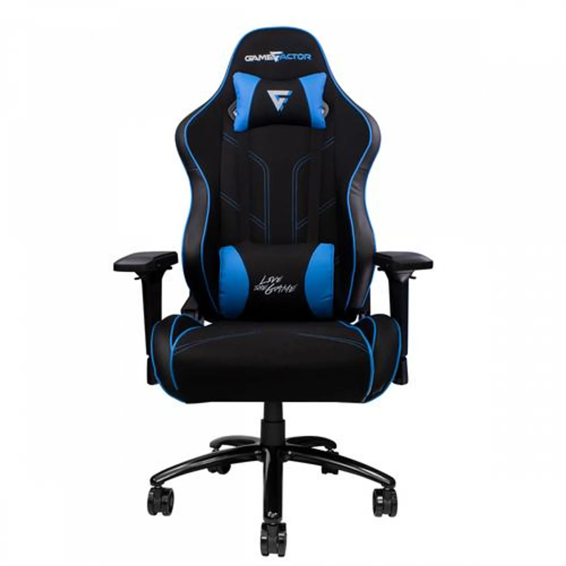 Silla Gamer Game Factor Cgc600 V2 Negro/Azul Tela Reclinable