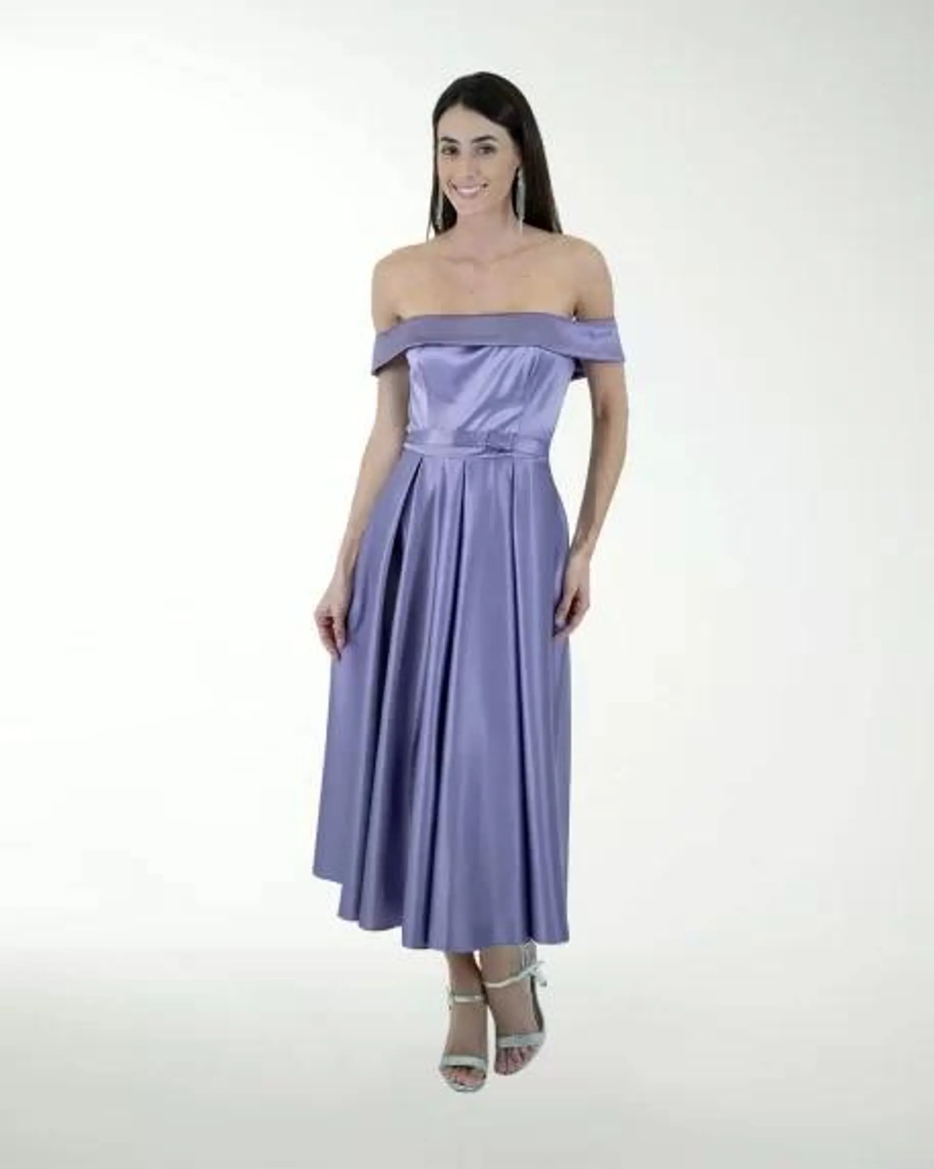 VESTIDO CC SATIN STRECH MIDI