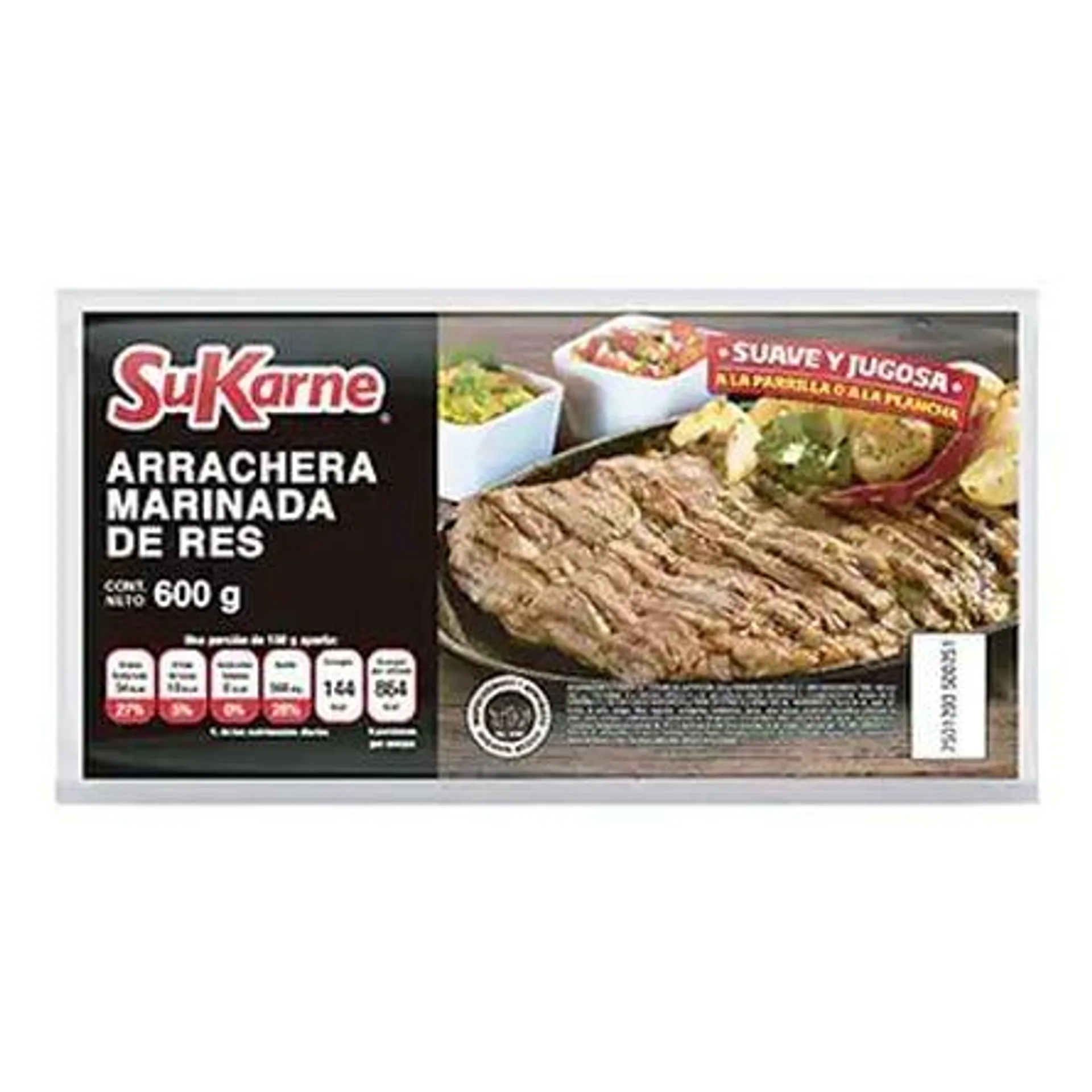 Arrachera de Res Marinada SuKarne 600 gr