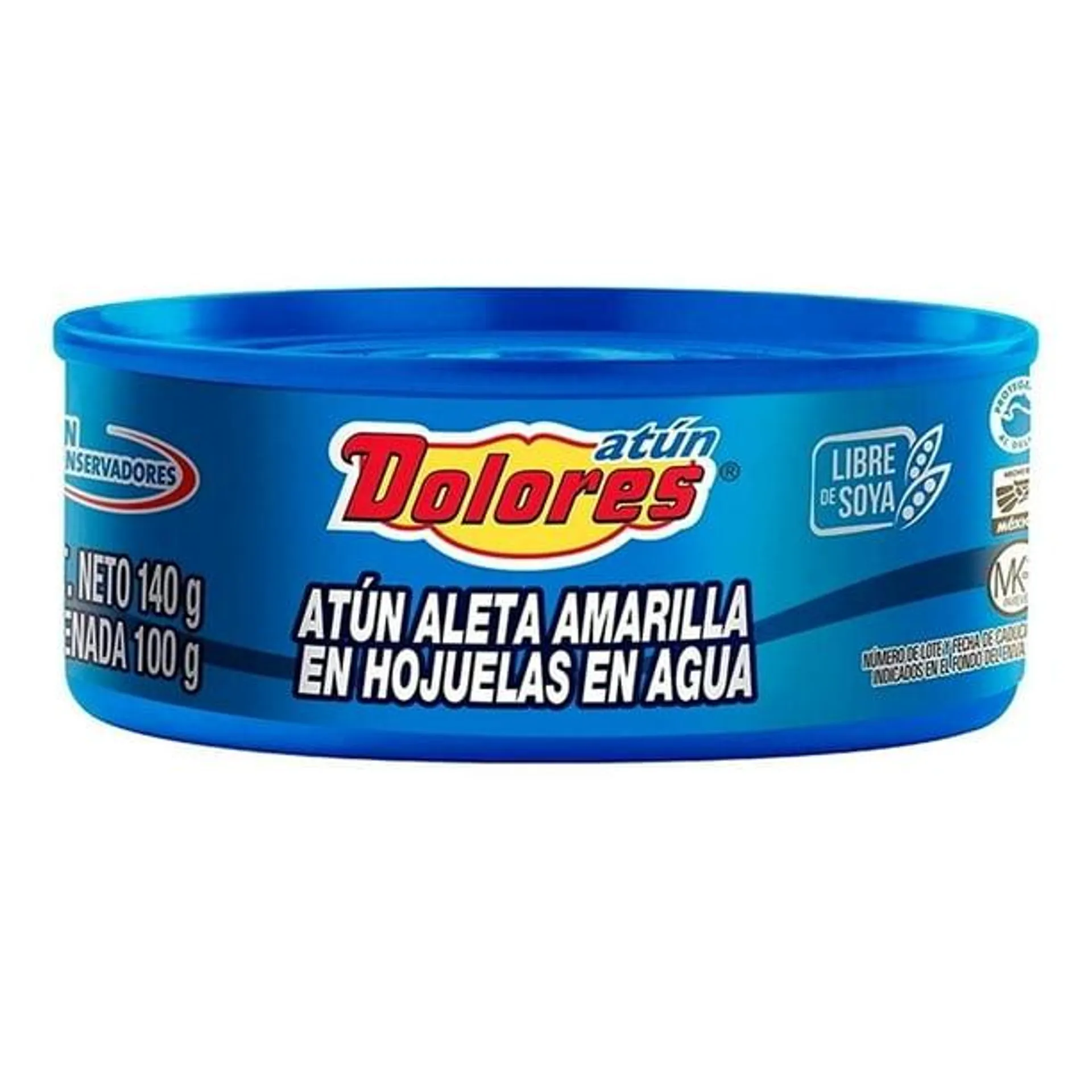 Atún Dolores aleta amarilla en agua 140 g