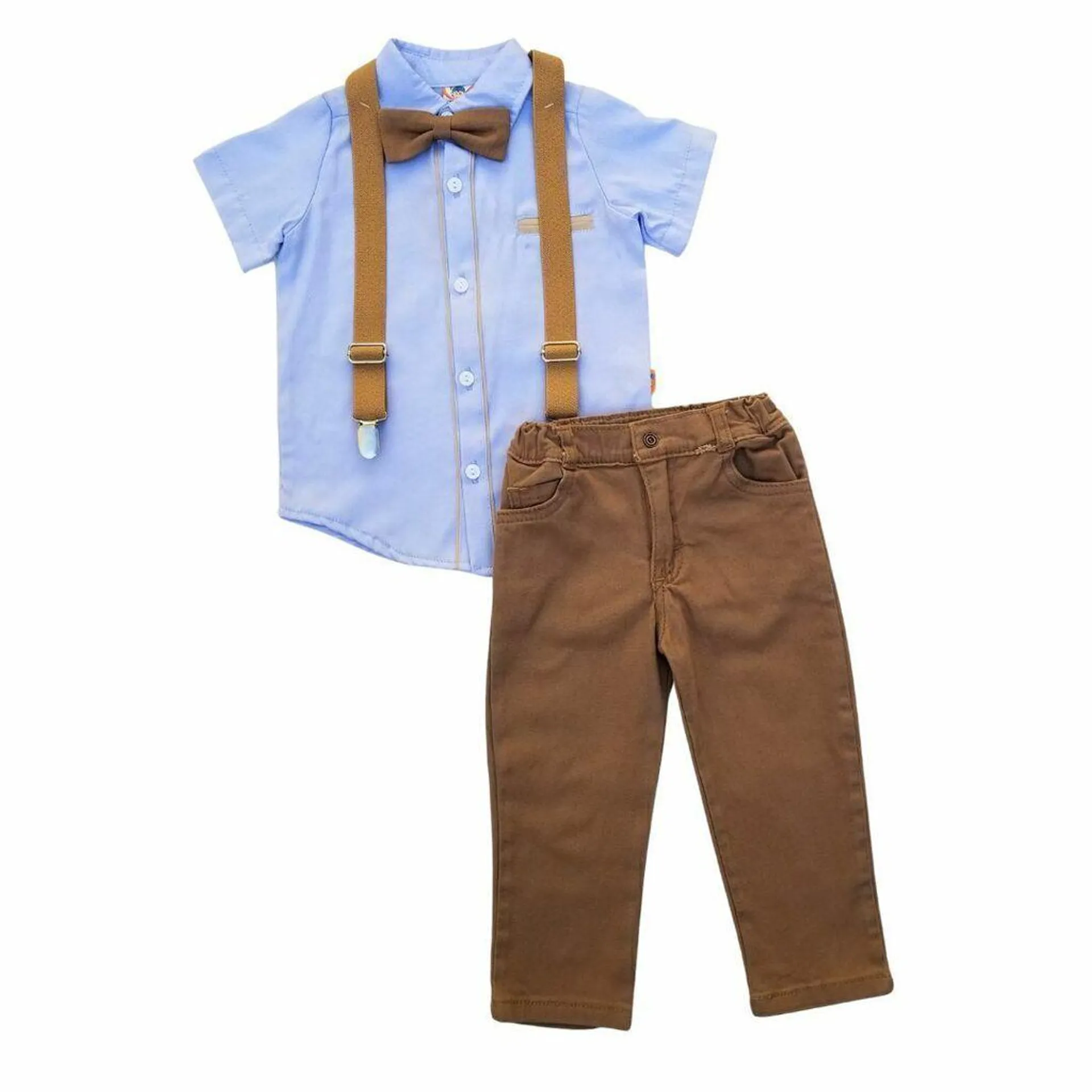 Conjunto de 4 piezas con tirantes y moño