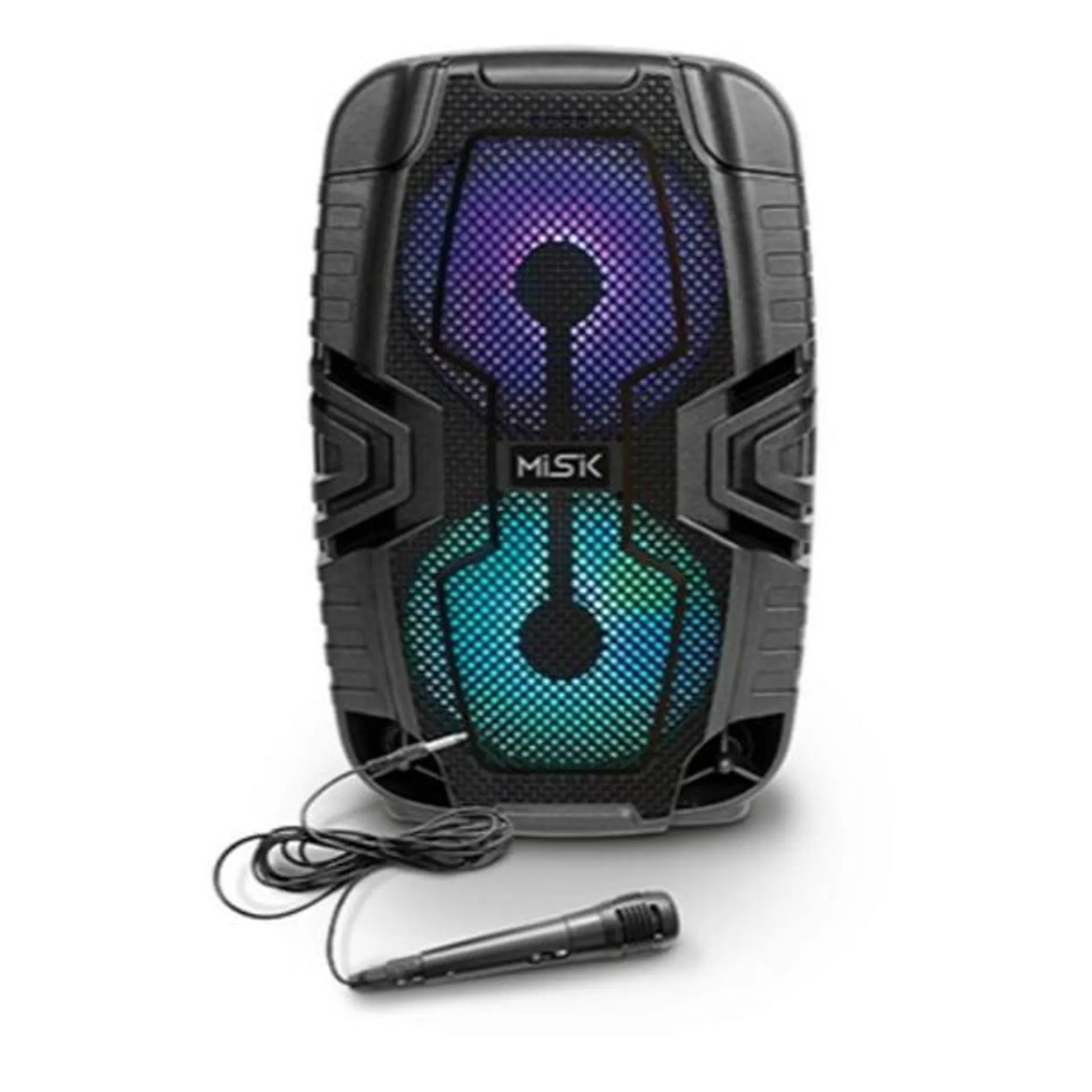 Bafle MB116 MISIK Amplificado TWS Bluetooth, Radio FM Reproductor USB Misik Incluye Micrófono Negro