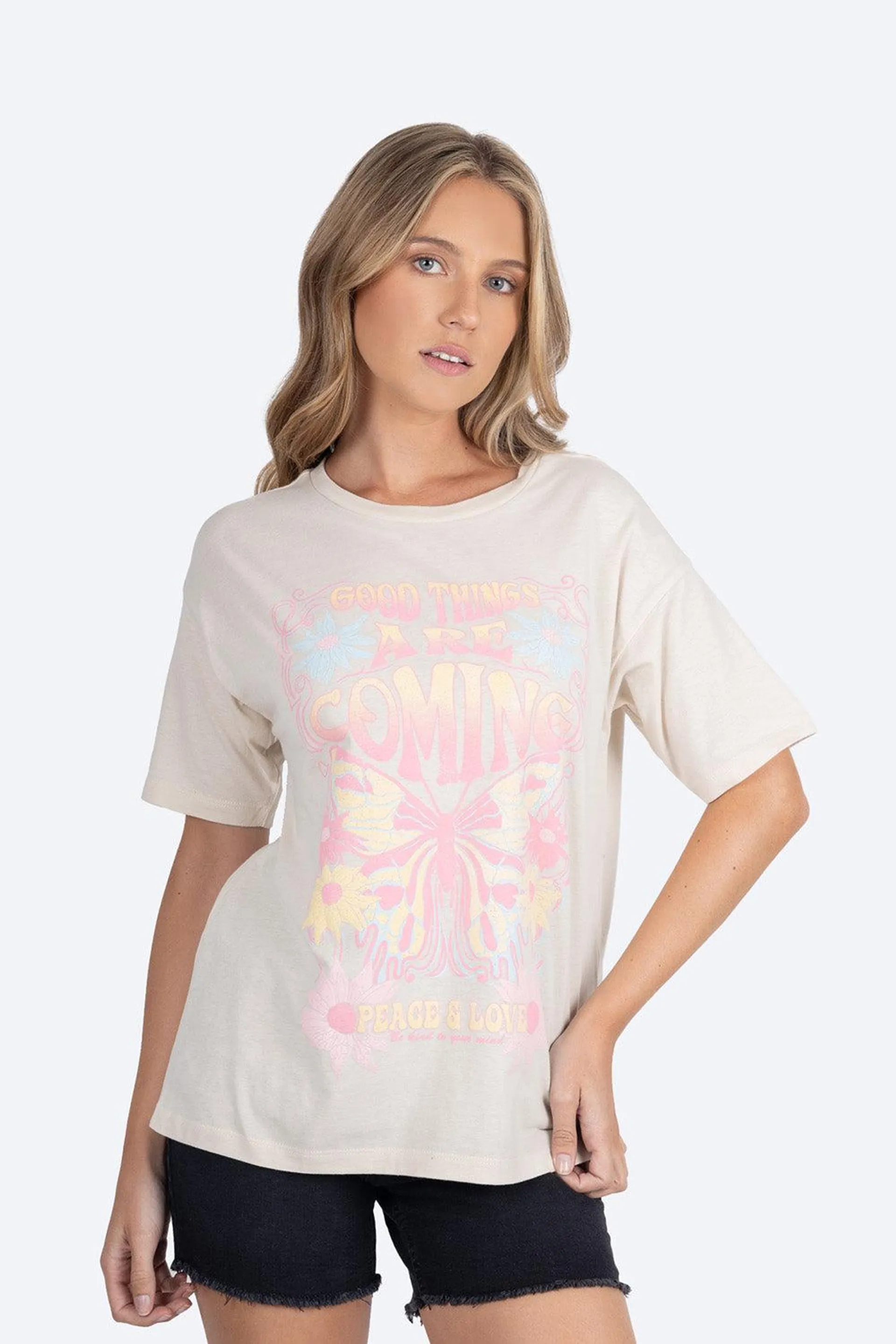 Playera estampada oversize