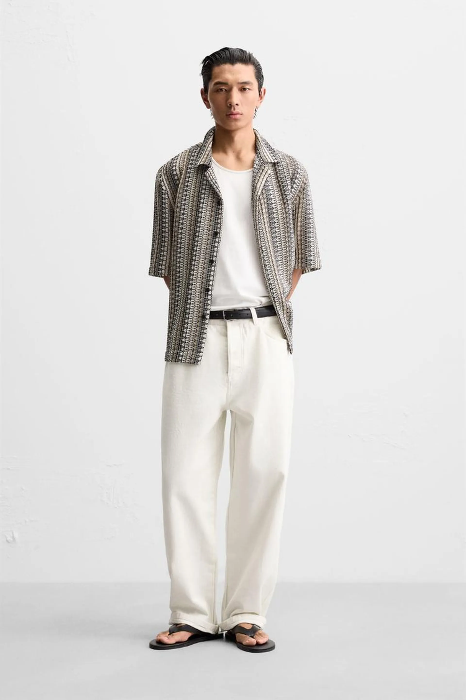 CAMISA JACQUARD GEOMÉTRICO