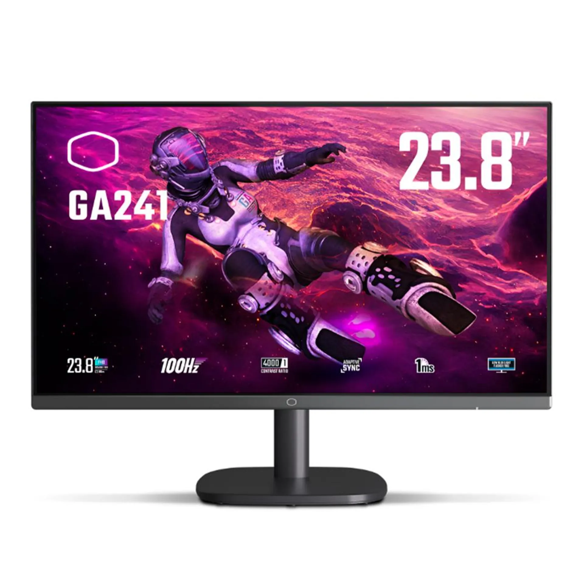 Monitor Gamer Cooler Master GA241 LCD 23.8 Pulgadas / 1920x1080 Pixeles / Full HD / 100Hz / Negro / CMI-GA241-US