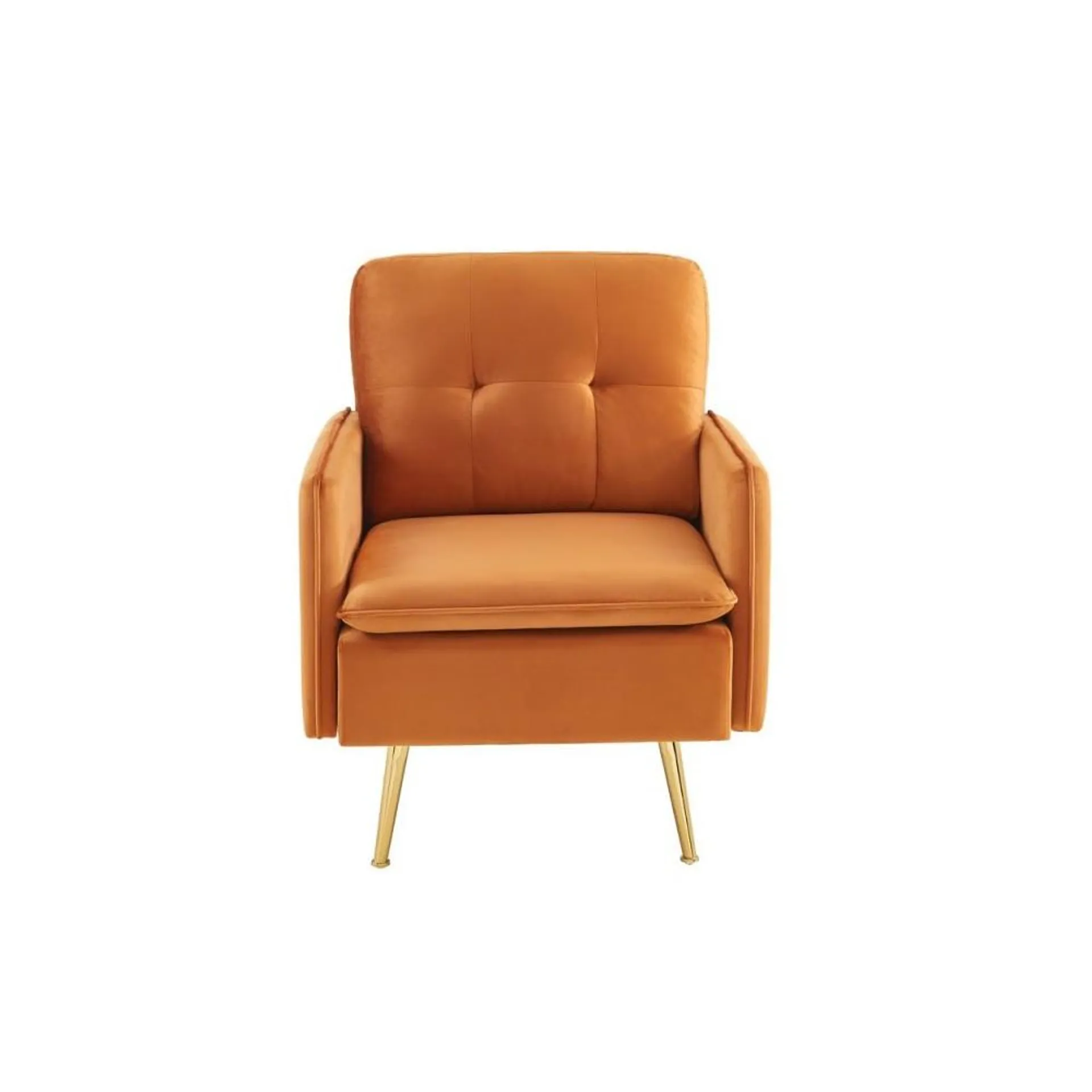 Rosini - Sillón estilo clásico terciopelo naranja