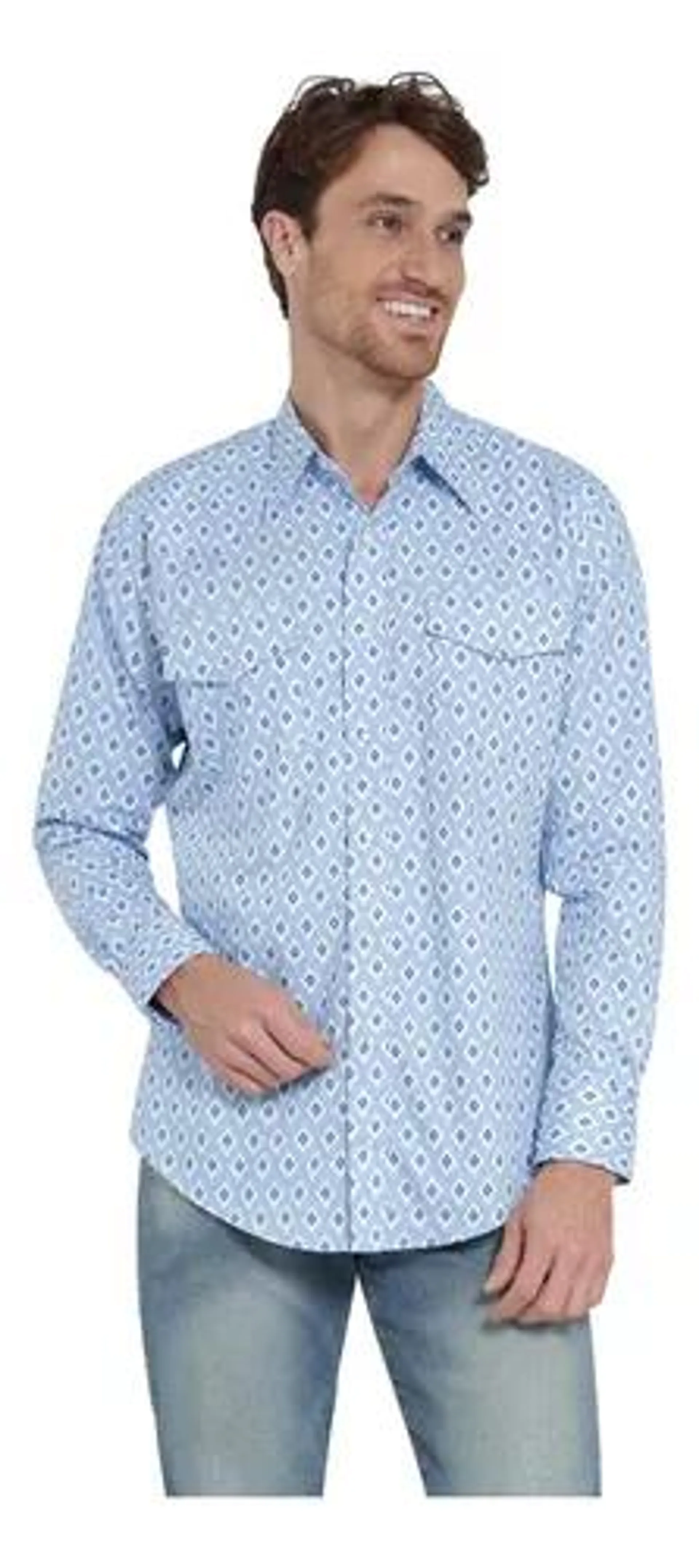 Camisa Vaquera Hombre Wrangler Regular Fit Manga Larga 409