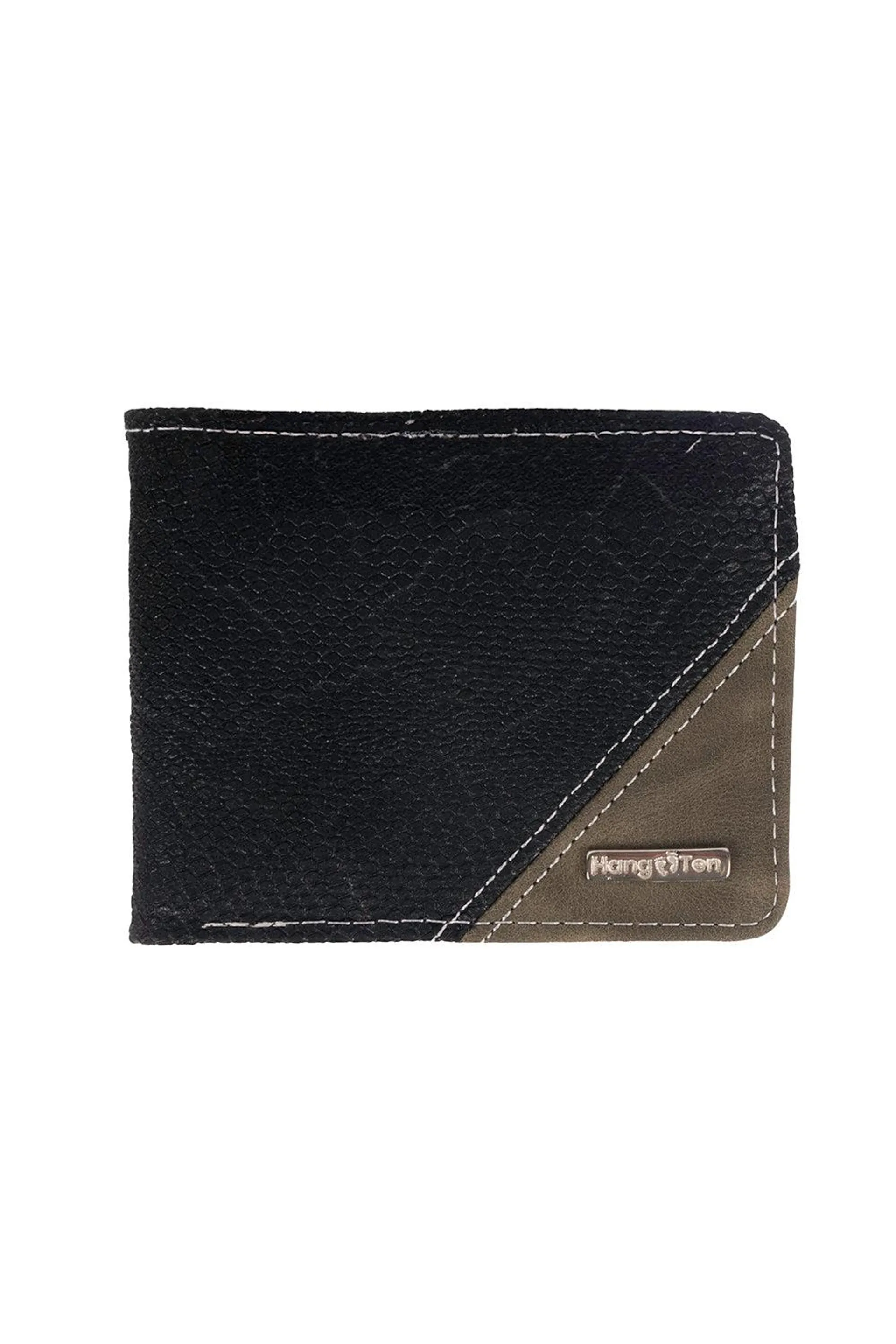 Cartera negra con textura Hang Ten