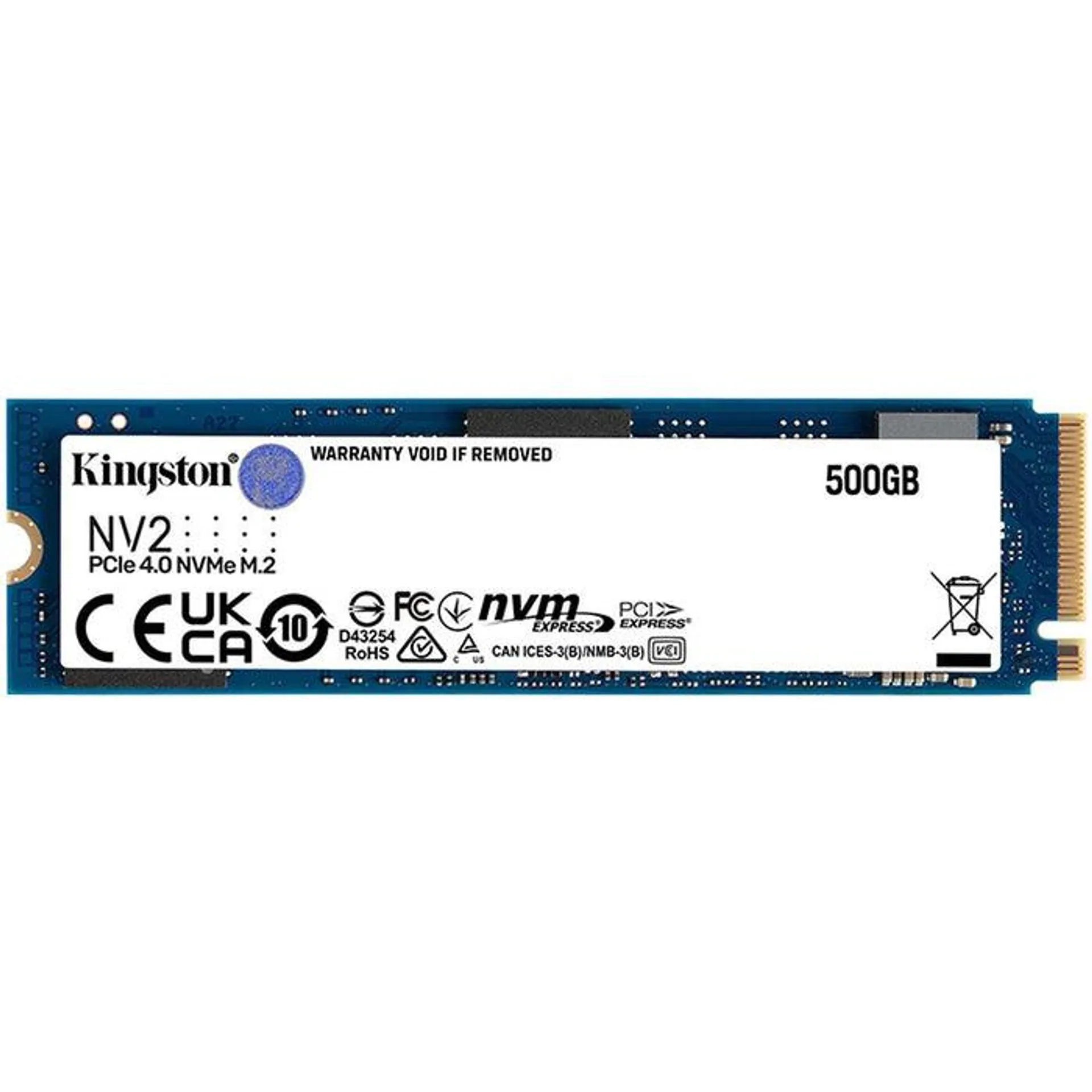 Unidad de Estado Solido SSD M.2 500GB KINGSTON NV2 NVMe PCIe 4.0 3500/2100 MB/s SNV2S/500G