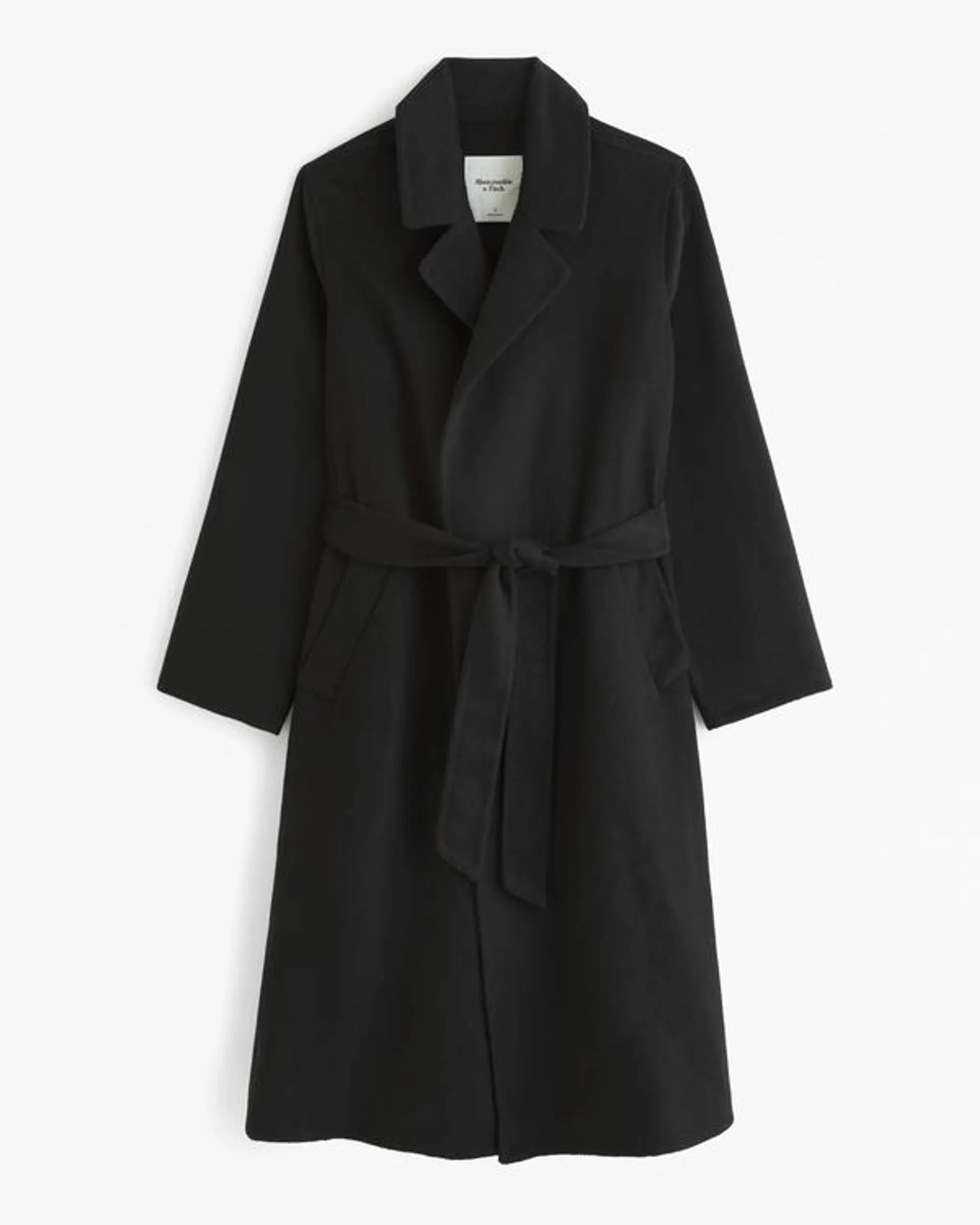 Double-Cloth Belted Wool-Blend Coat