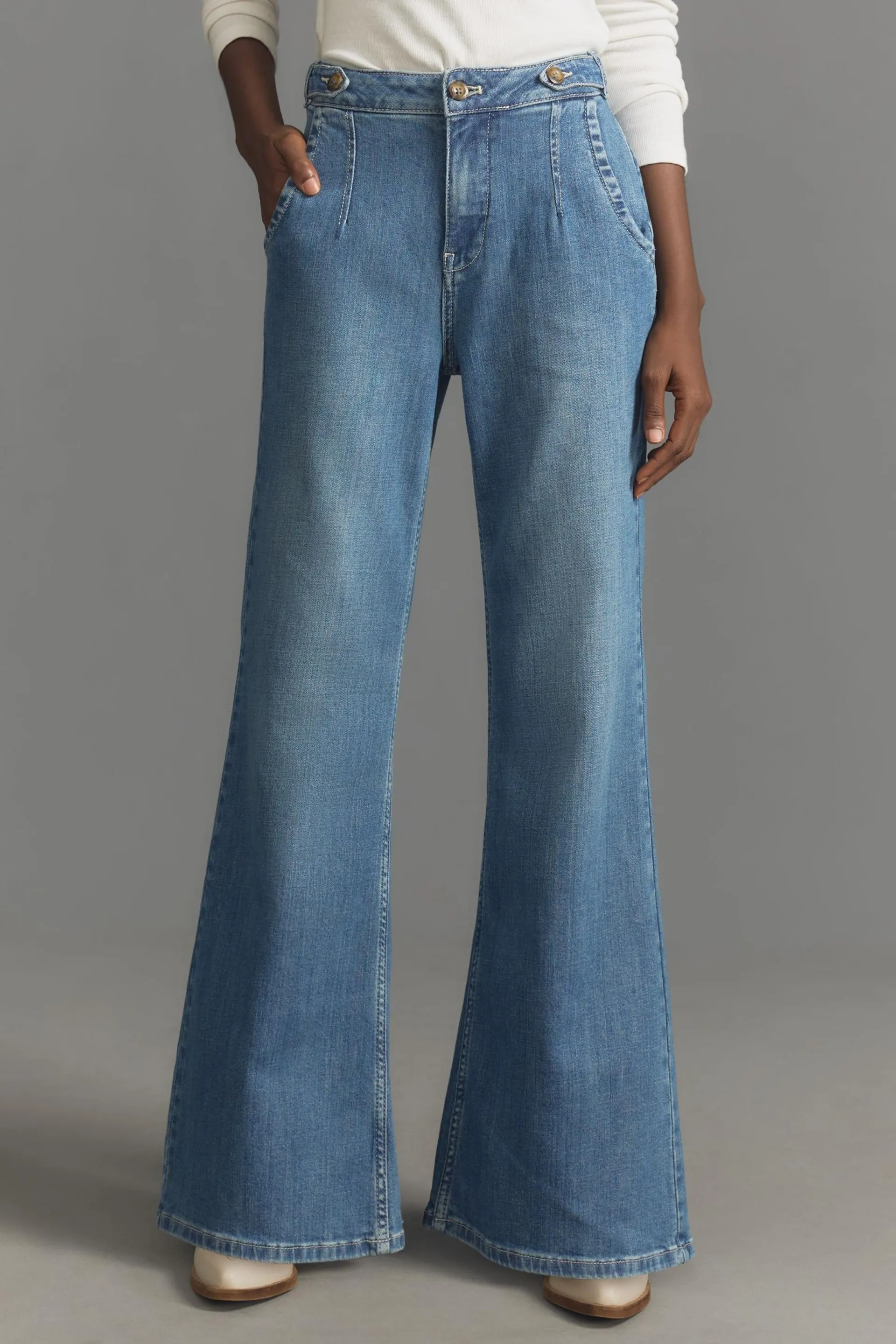 Pilcro Tower Flare Mid-Rise Jeans