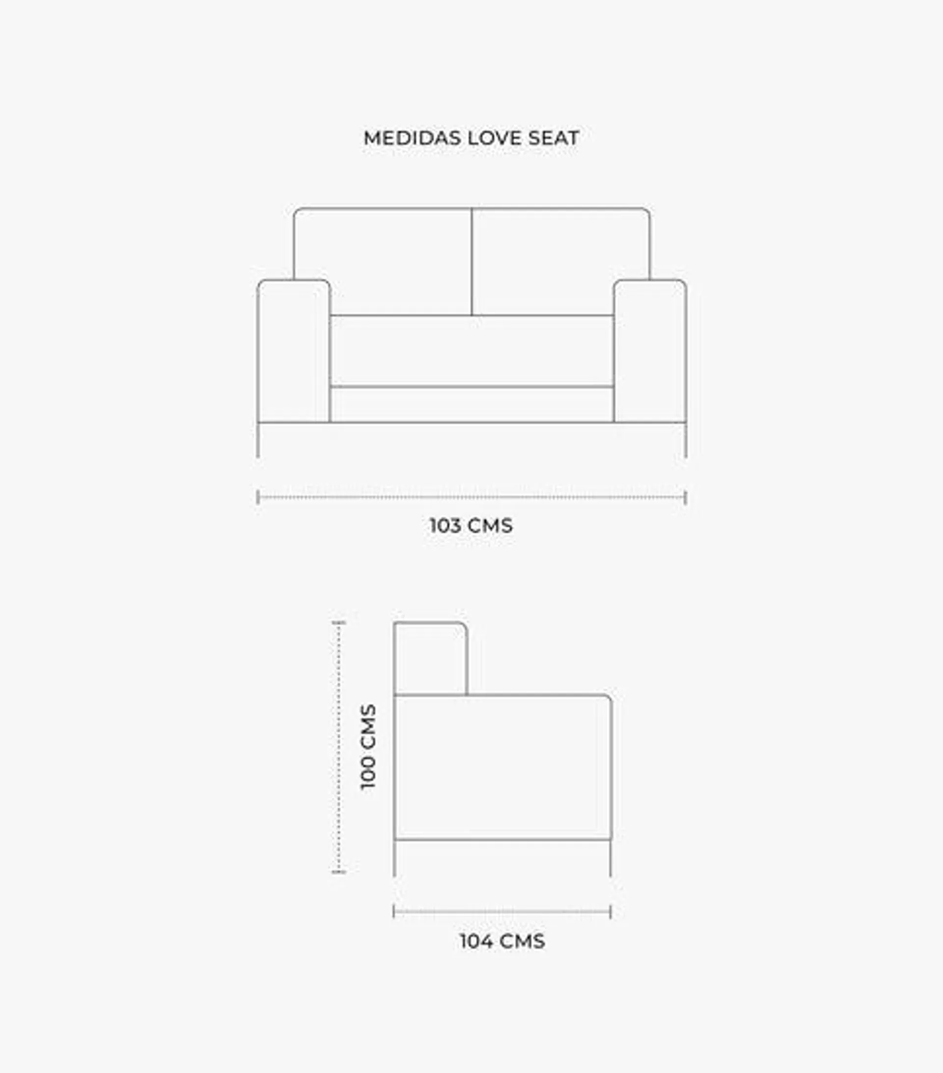 Love Seat Armoury De Tela Color Marfil