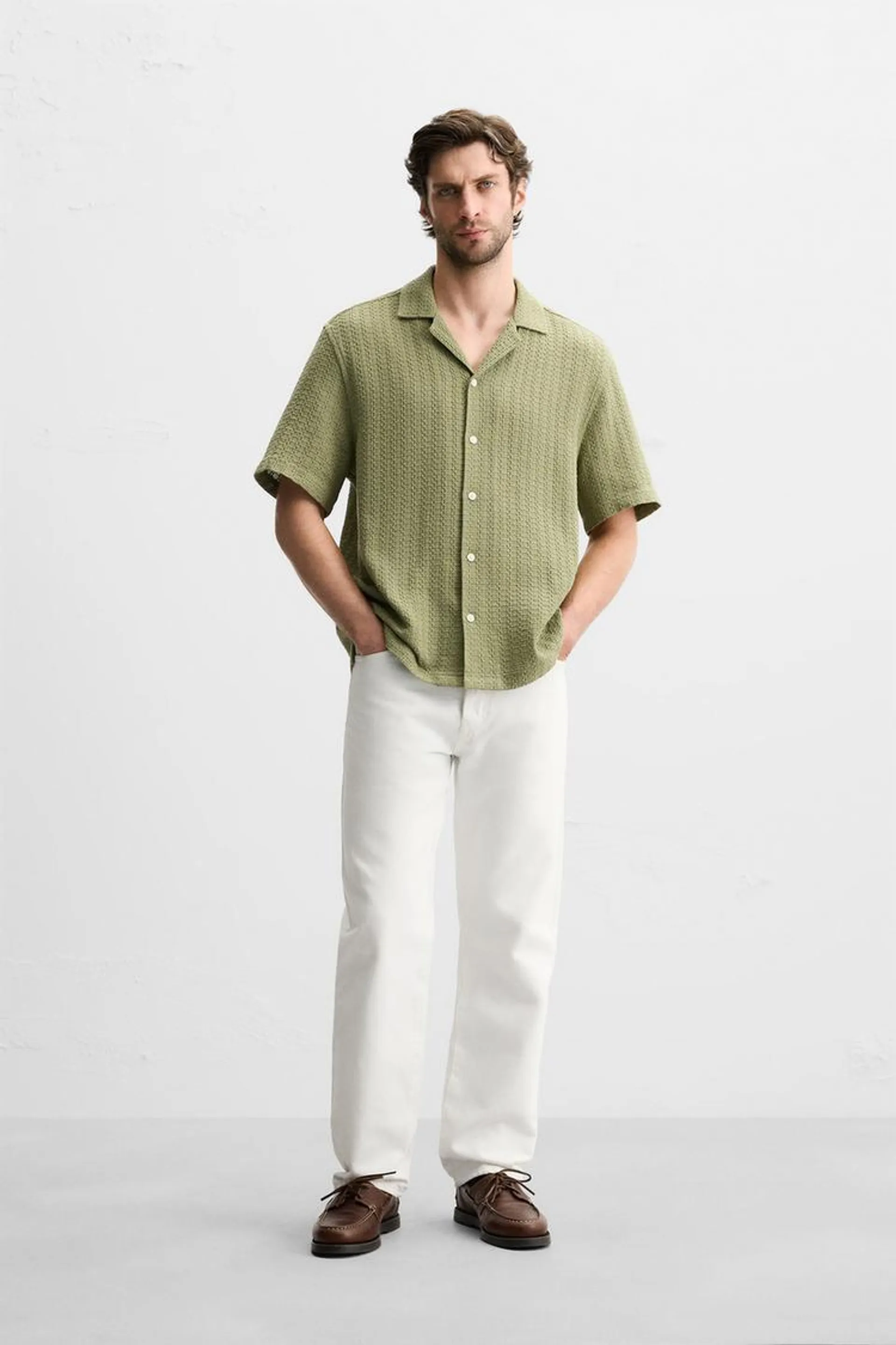 CAMISA JACQUARD GEOMÉTRICO