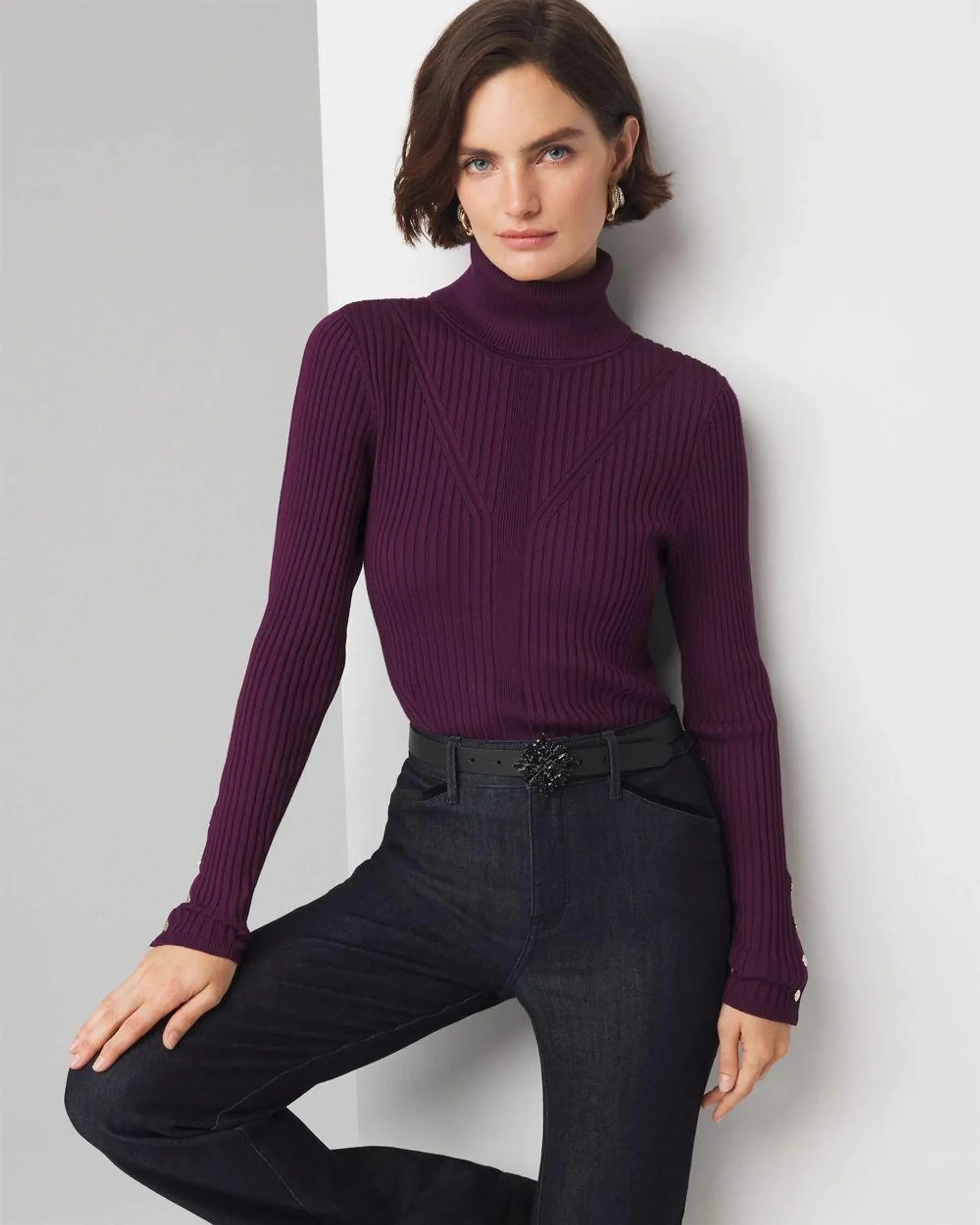 Ribbed Turtleneck Sweater