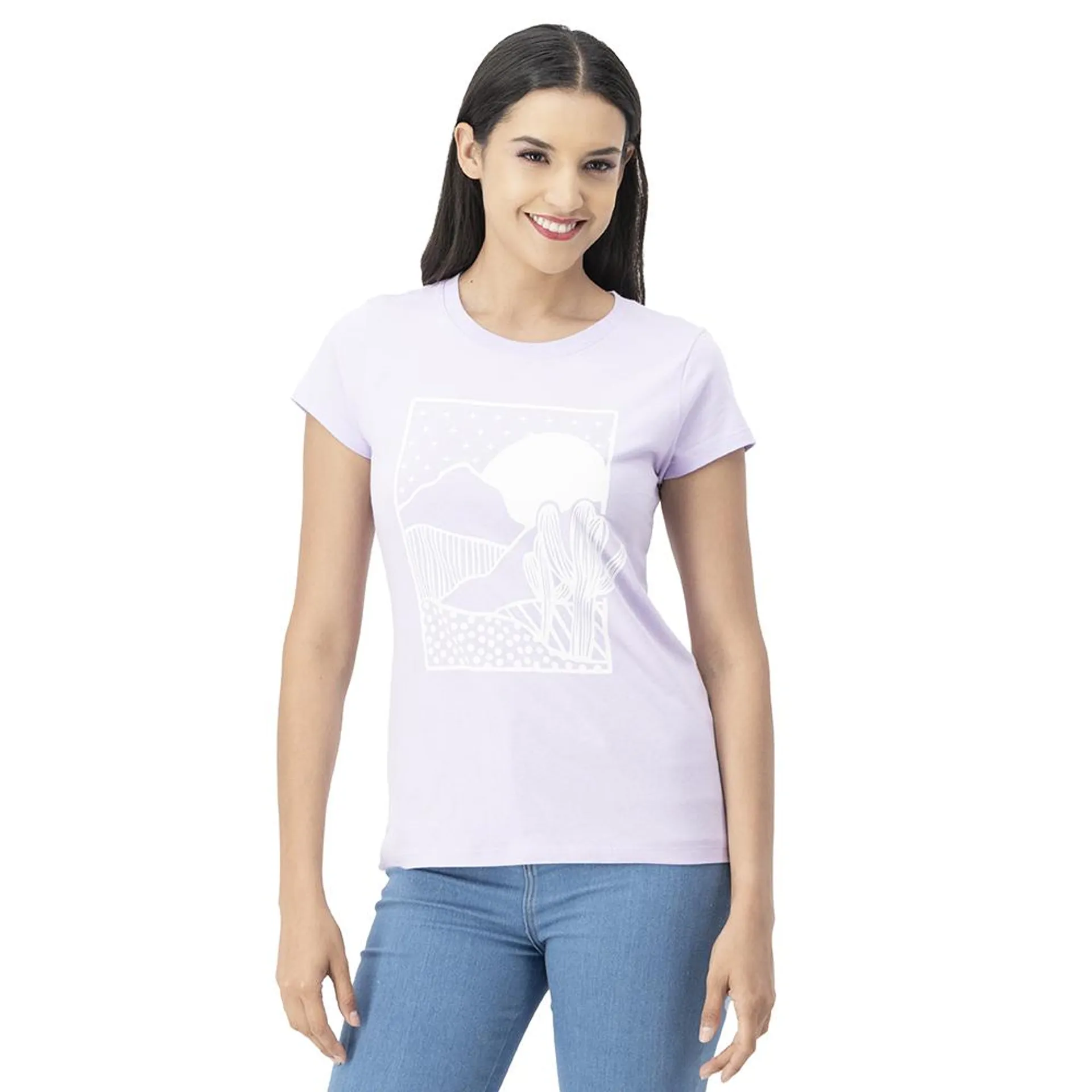 Playera Mujer Con Estampado Frontal