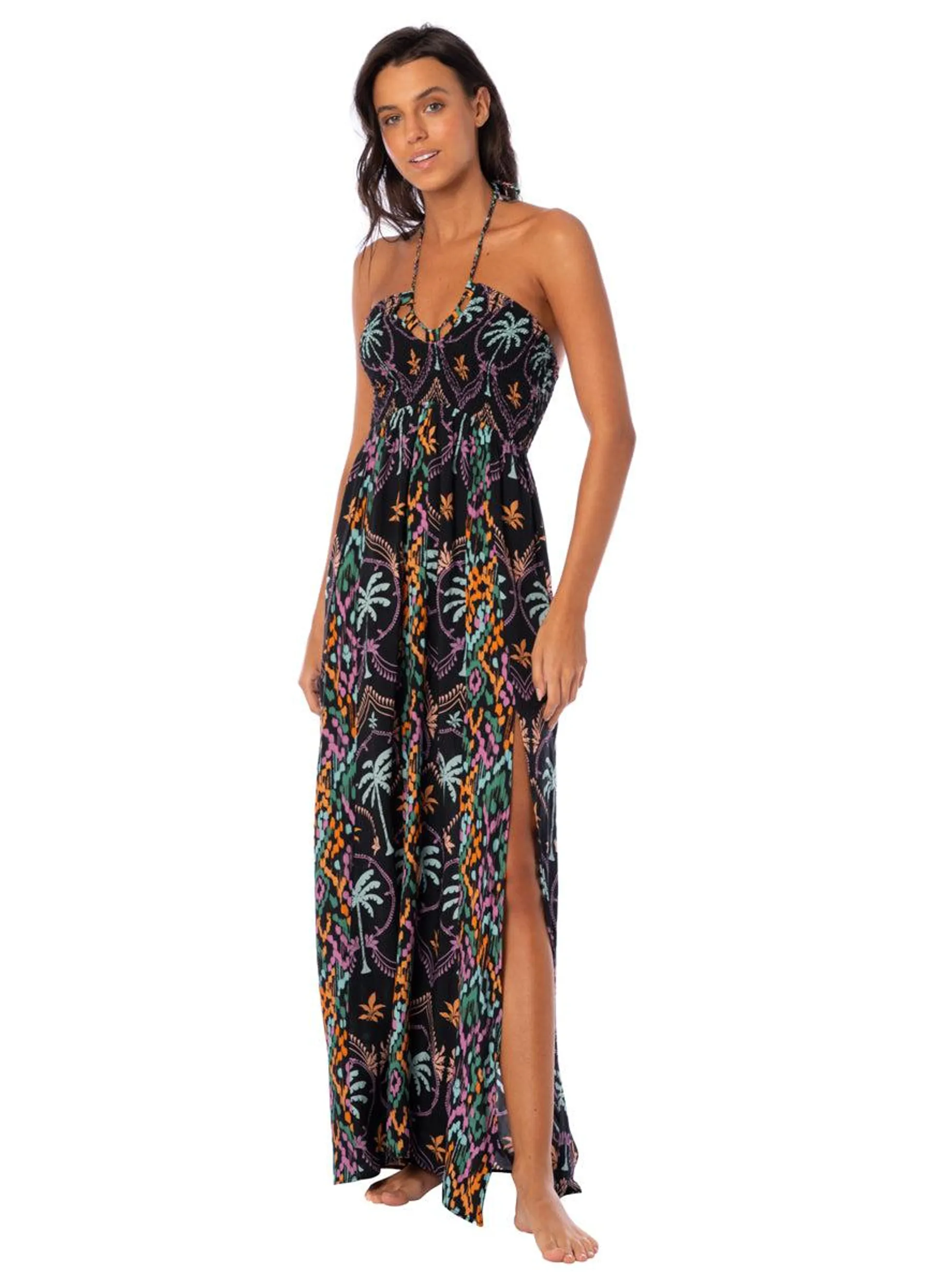 Midnight Palm Romy Long Dress