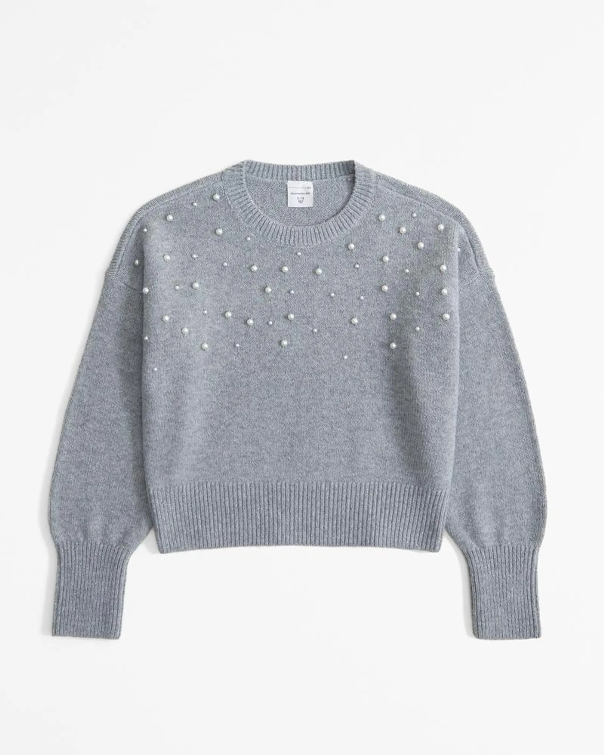 shiny pearl crew sweater