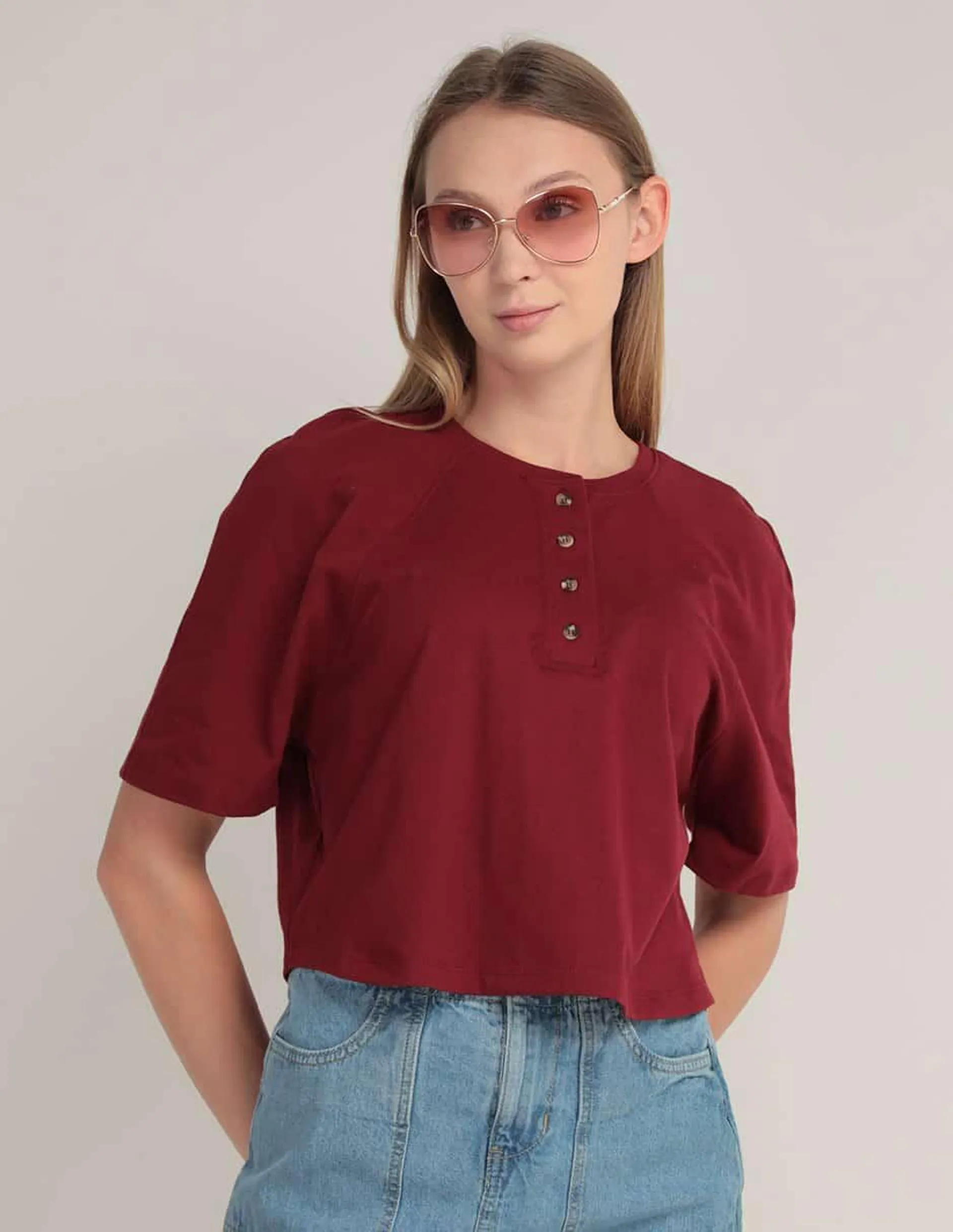 Playera manga corta Mossimo cuello redondo para mujer