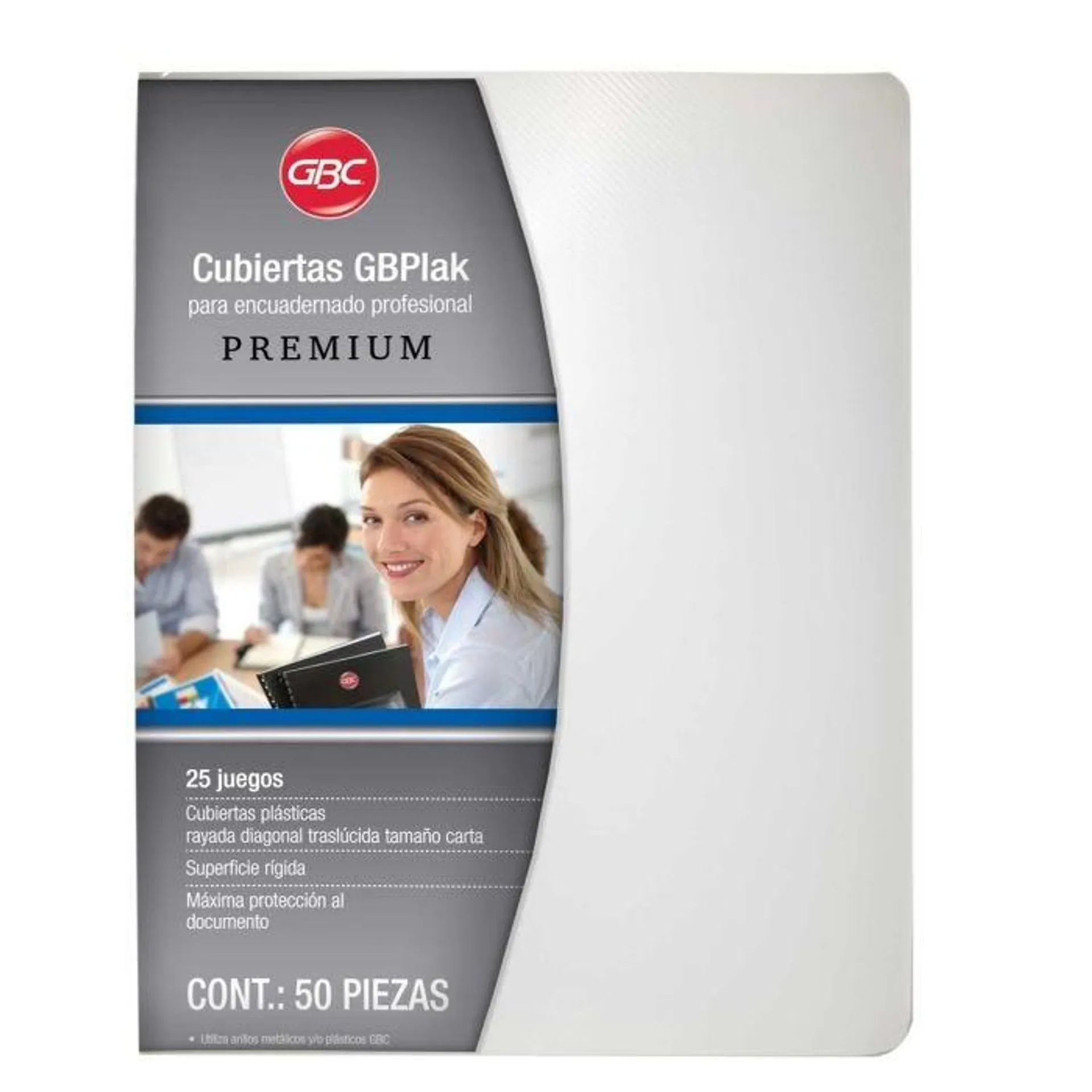 Cubiertas Gbc Premium Rayado Tran. Carta C/50 Pzas.