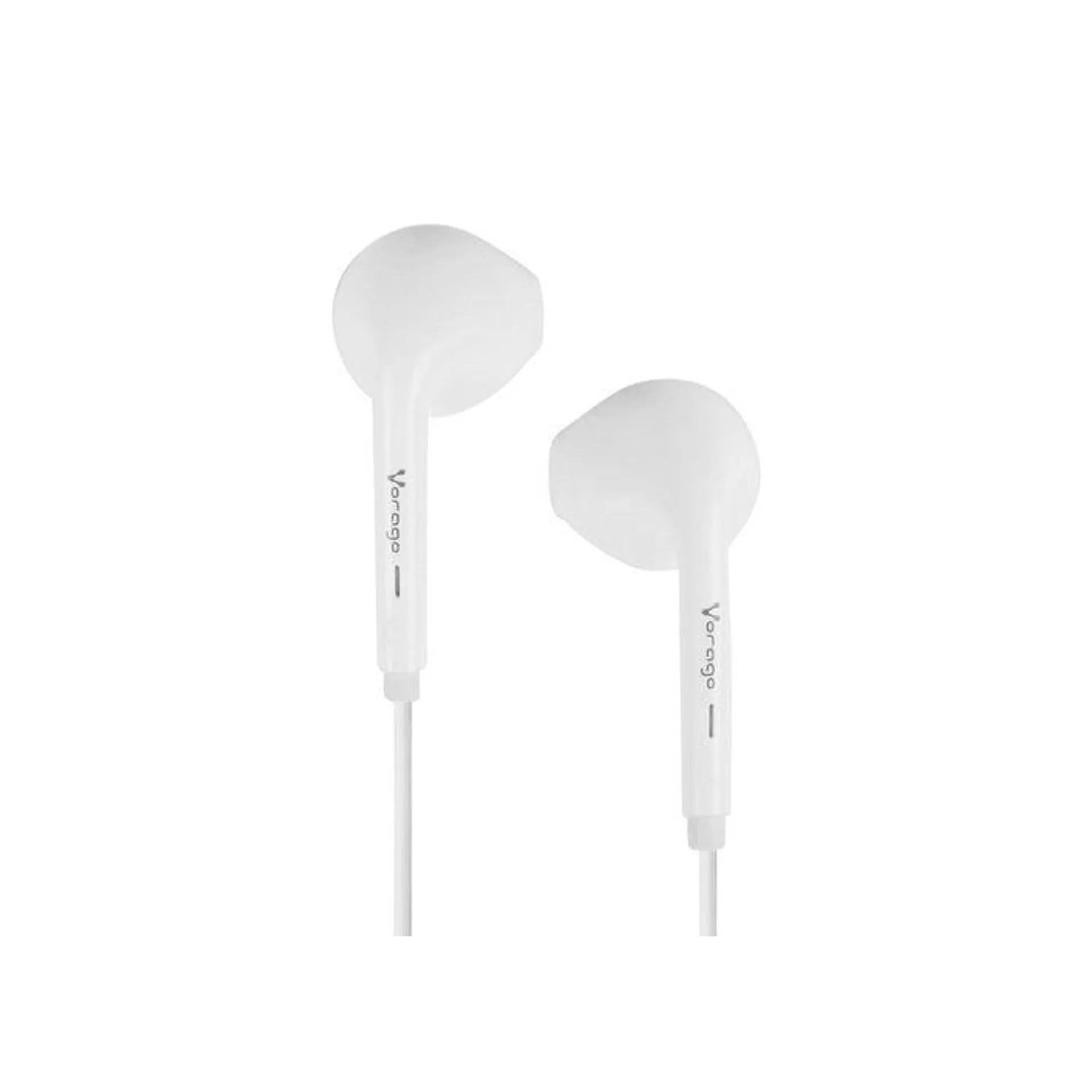 Audifonos Vorago Alambrico 3.5Mm Con Microfono 20Hz 1.20M Blanco Ep-201-V2-Wh