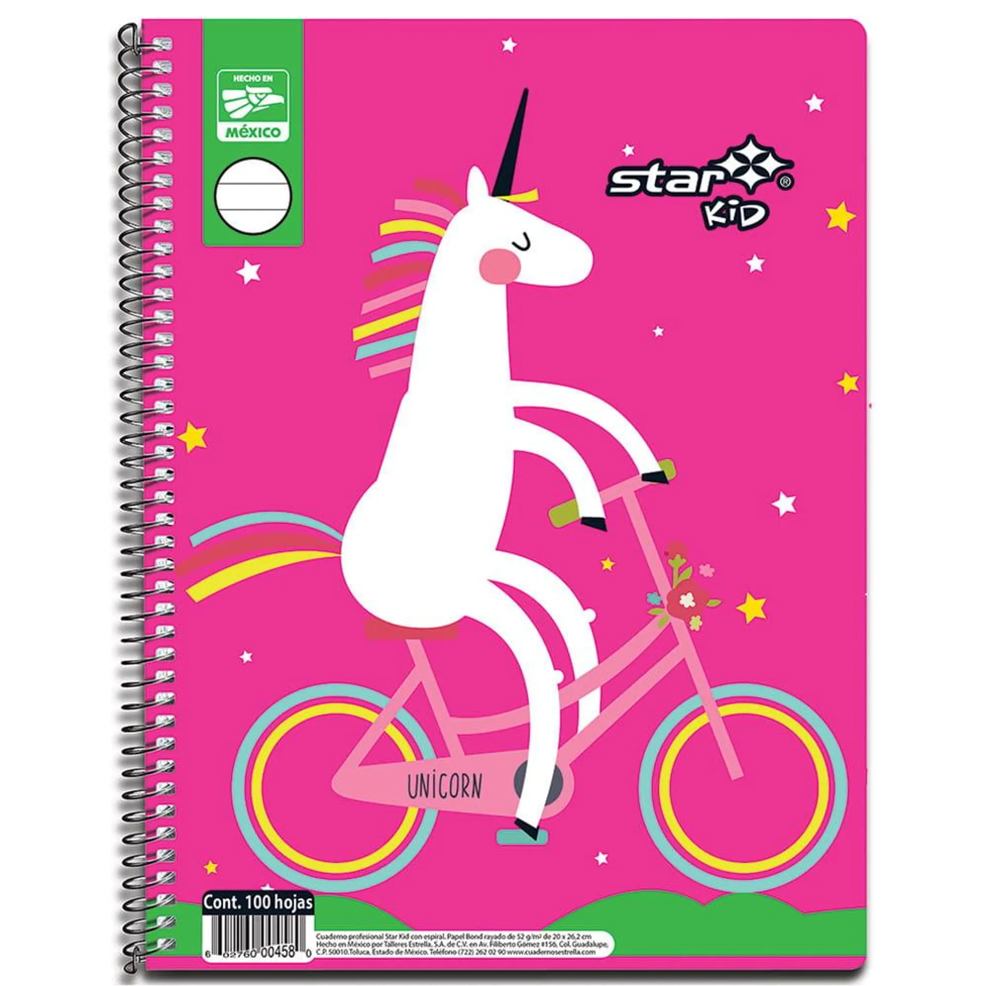 Cuaderno Espiral de 100 Hojas Profesional Doble Raya Mix Star Kids 0466