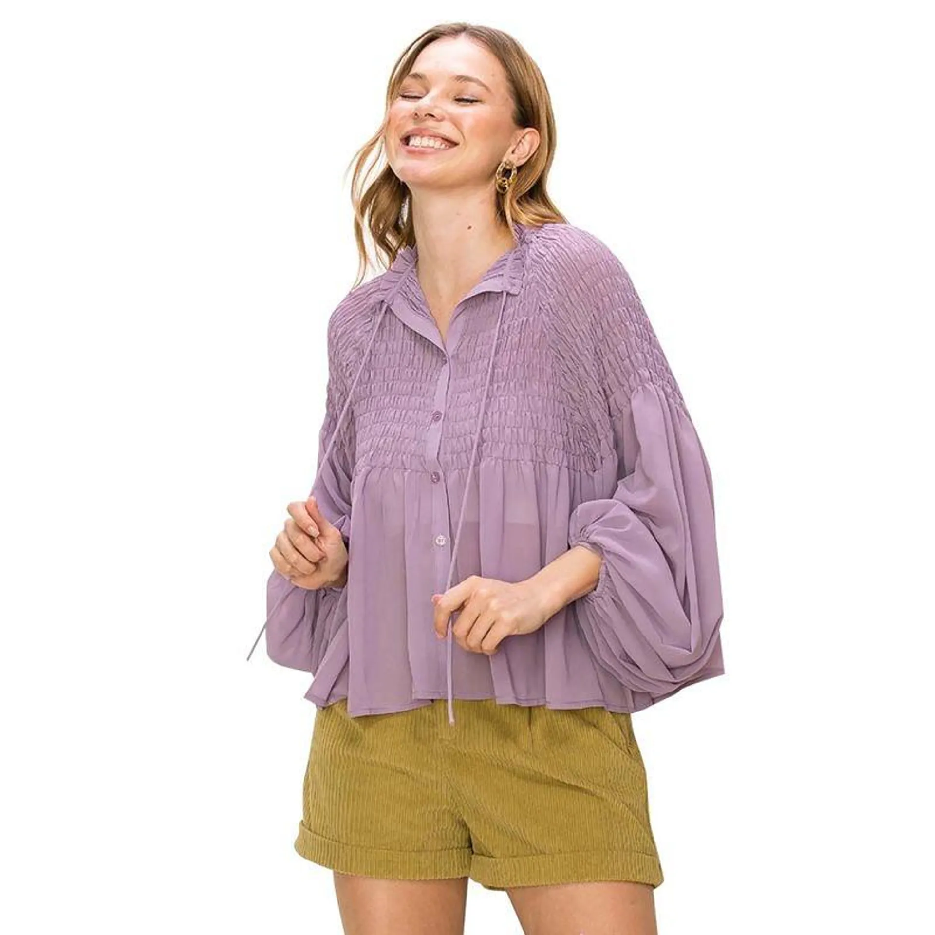 Blusa Casual Para Jovencitas Hyfve Lavanda HF23G431