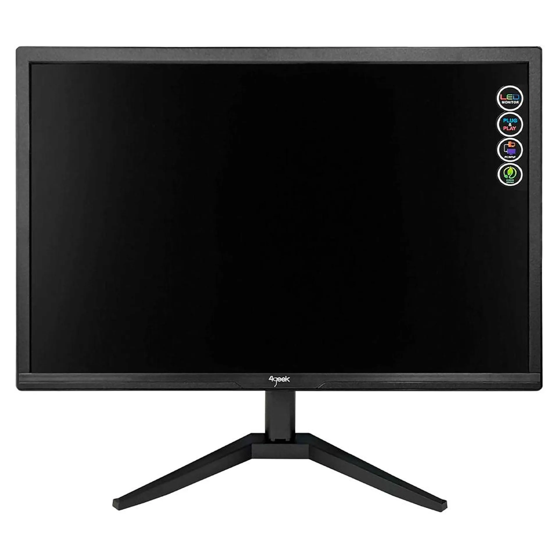 Monitor Stylos 4GEEK / 19” / 60Hz / Flat Tiempo de Respuesta 5ms / Color Negro / Diseño Bonito y Elegante / 4GKMO1B