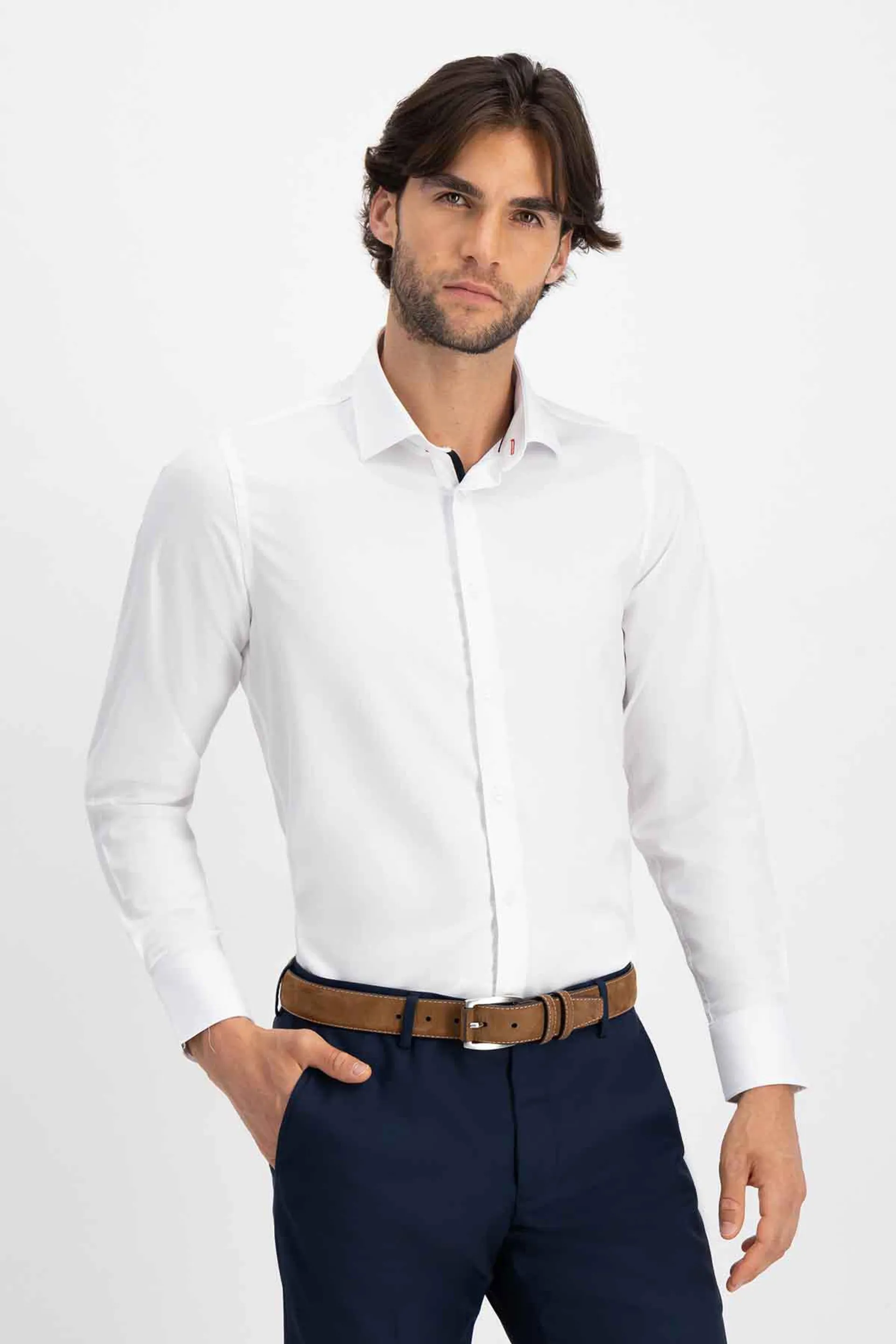 Camisa Vestir BAMBOO Roberts Red Blanco Slim Fit