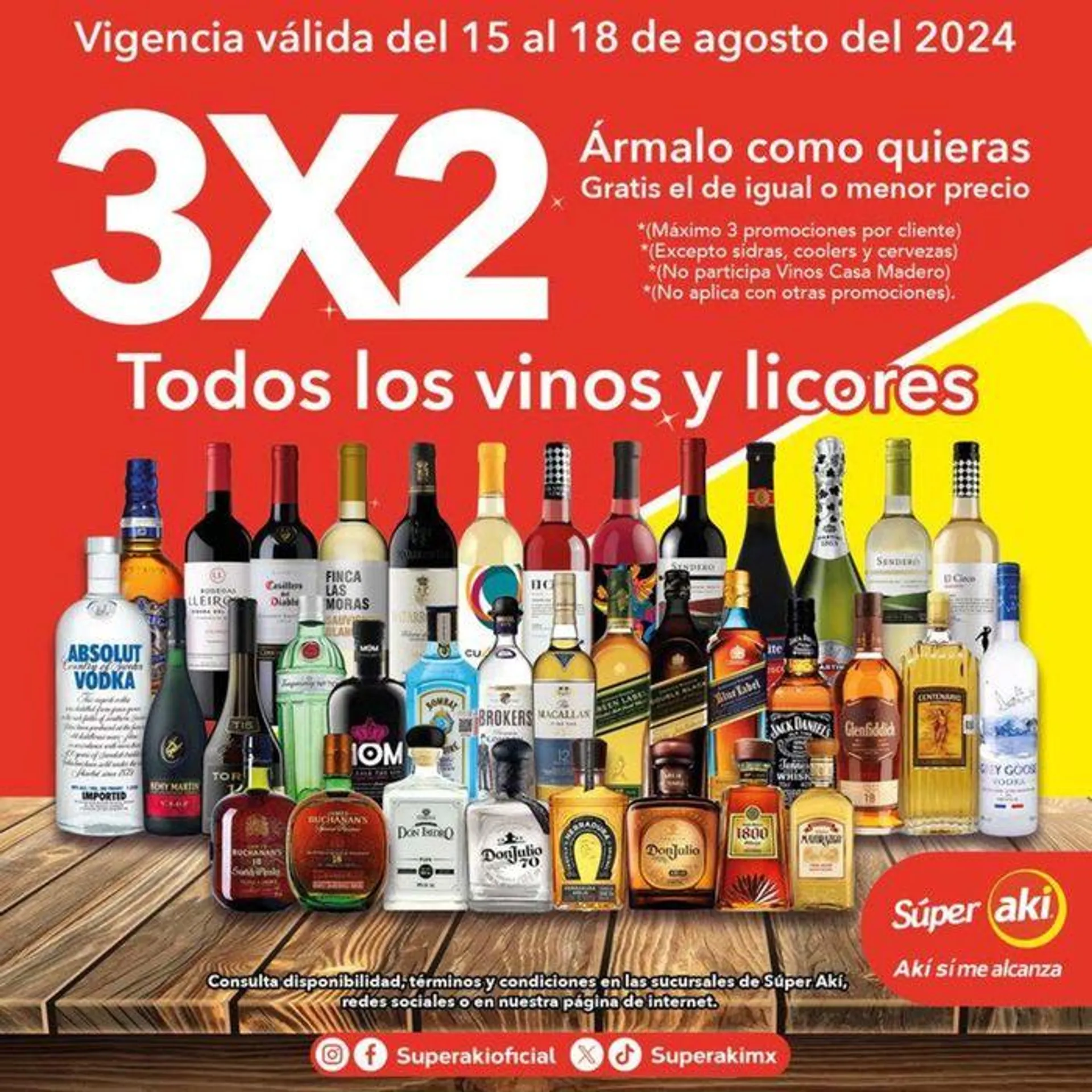 Catálogo de 3 x 2 en Vinos y Licores 16 de agosto al 18 de agosto 2024 - Pagina 1