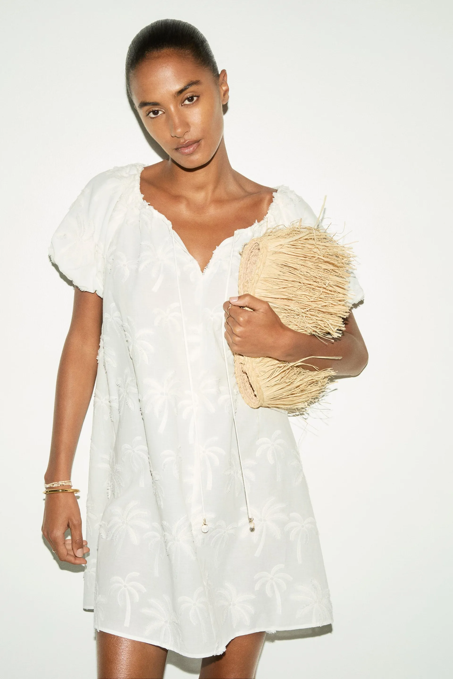 Robe tunique brodée