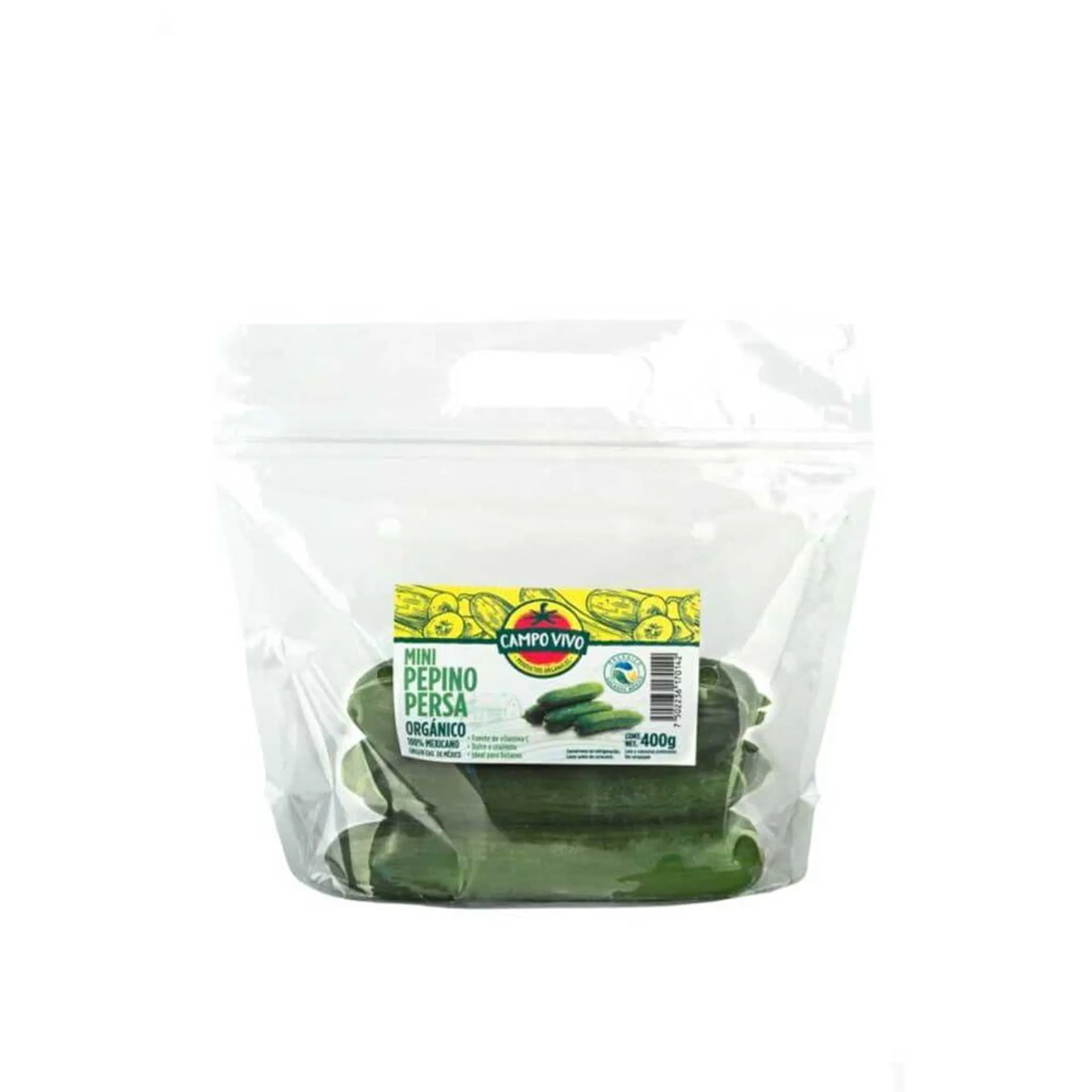 Pepino Persa Mini Orgánico Campo Vivo 400 g