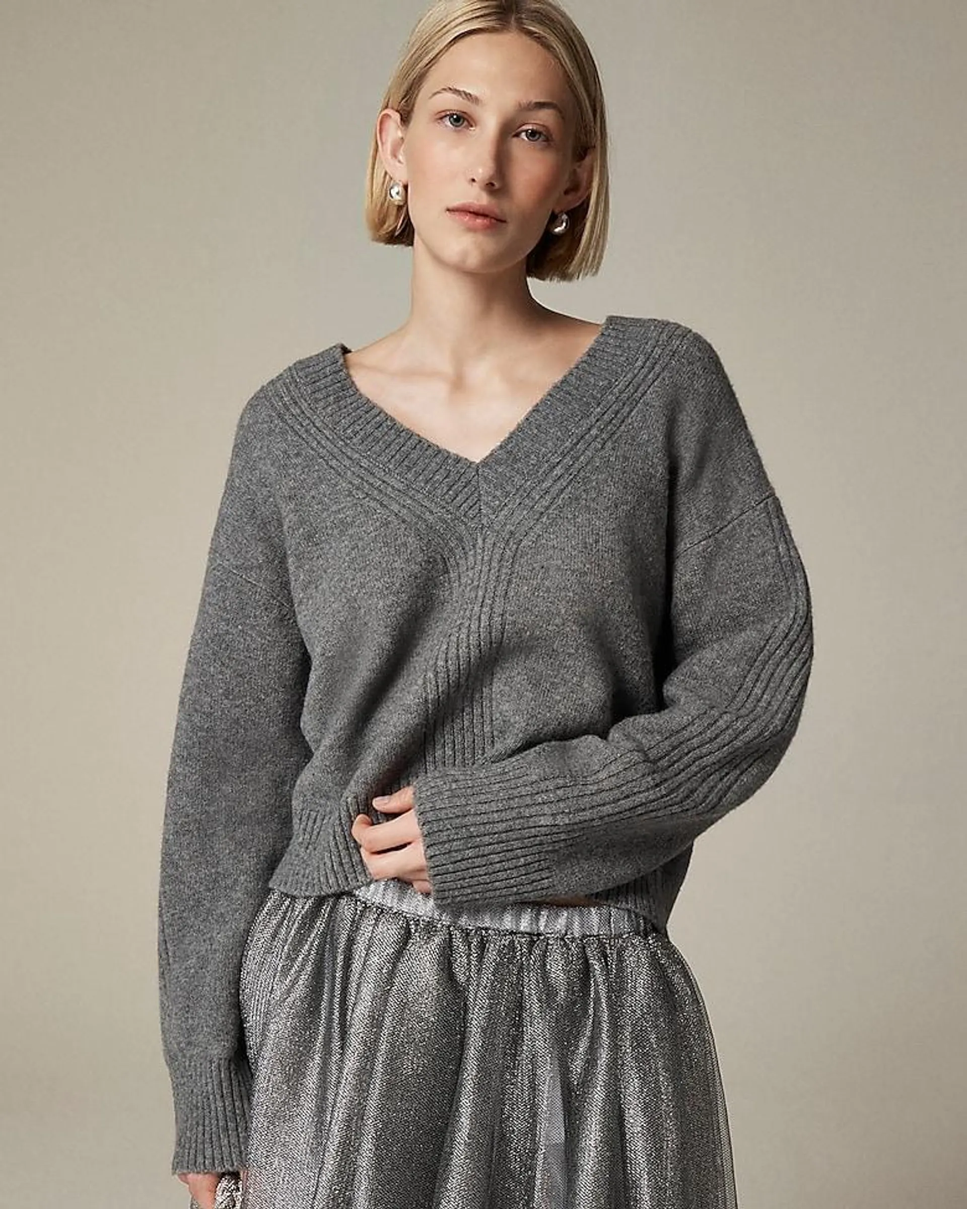 Relaxed V-neck sweater in Supersoft yarn