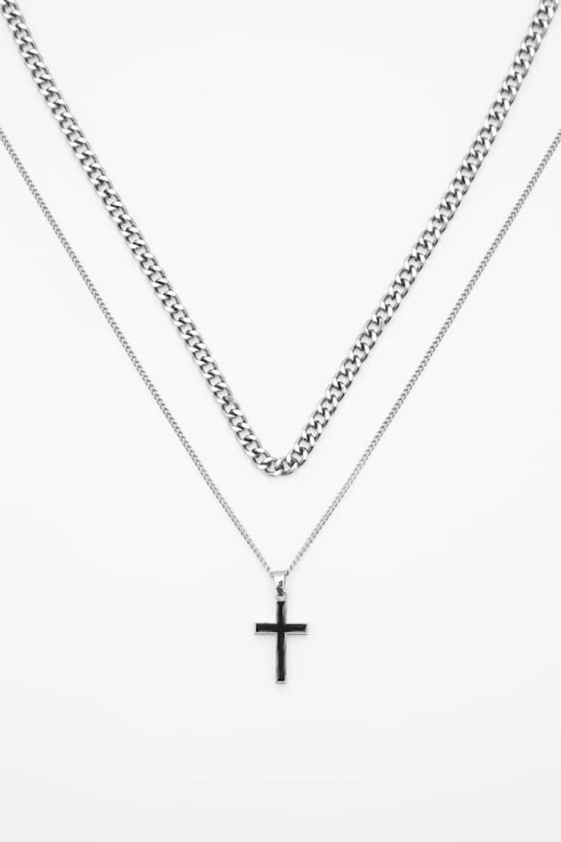 2-PACK OF NECKLACES WITH CROSS PENDANTS