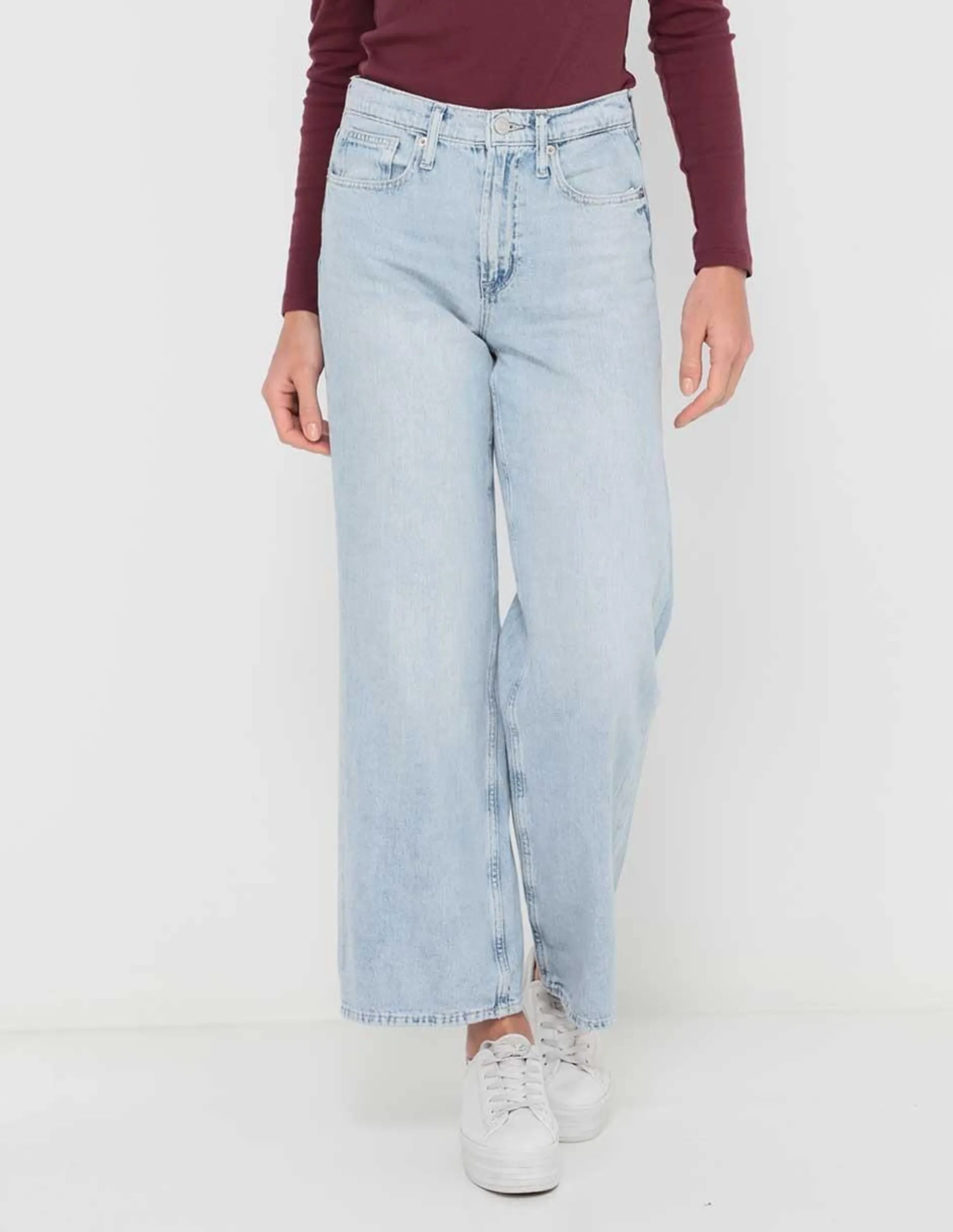 Jeans Wide Leg corte cintura alta para mujer