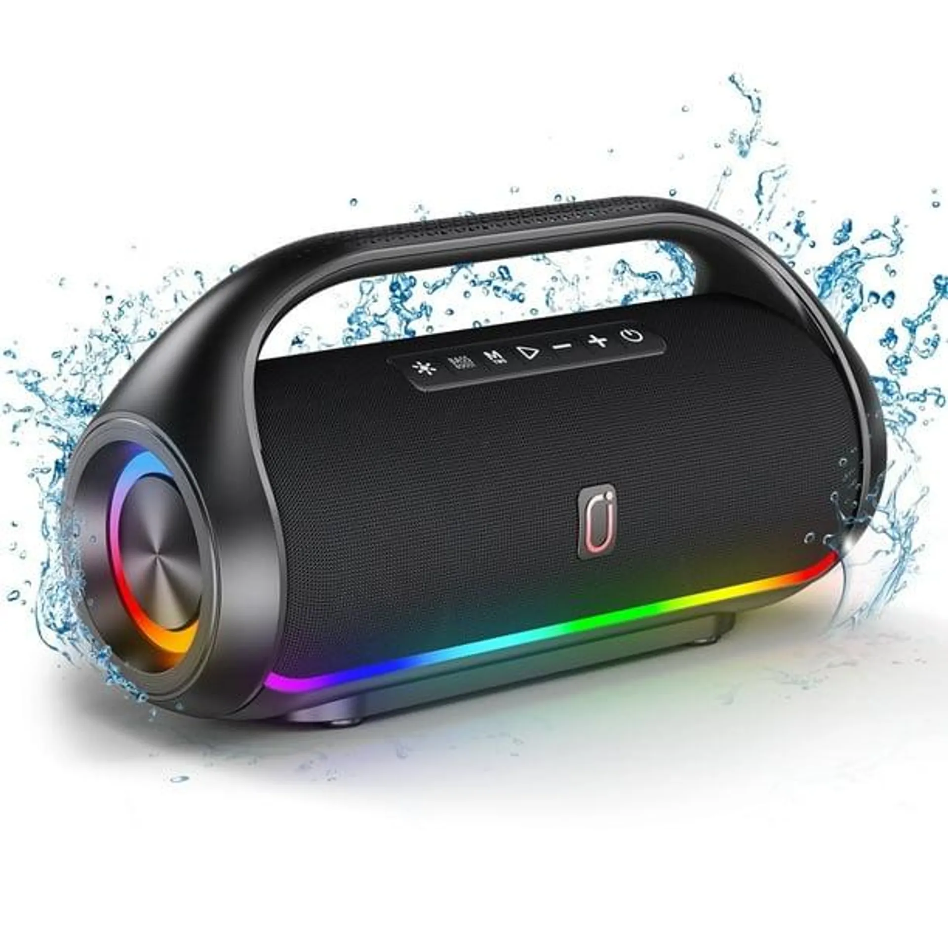 JYX Bluetooth Speakers, Portable Speakers with DJ Lights, Deep Subwoofer, Wireless Waterproof Outdoor Speakers for Pool Beach Party, D20