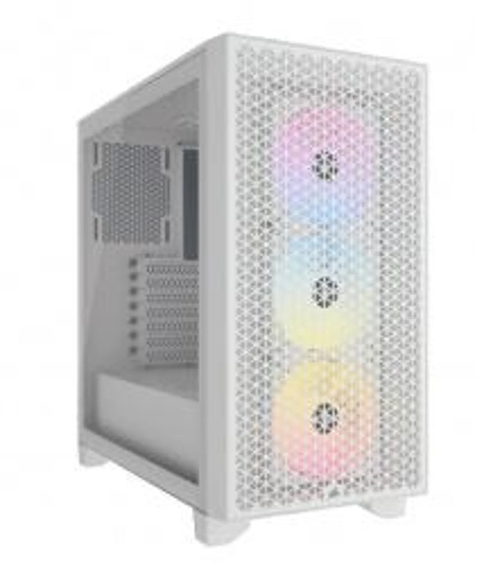 Gabinete Corsair 3000D RGB AIRFLOW con Ventana, Midi-Tower, ATX, USB 3.2, sin Fuente, 3 Ventiladores RGB Instalados, Blanco