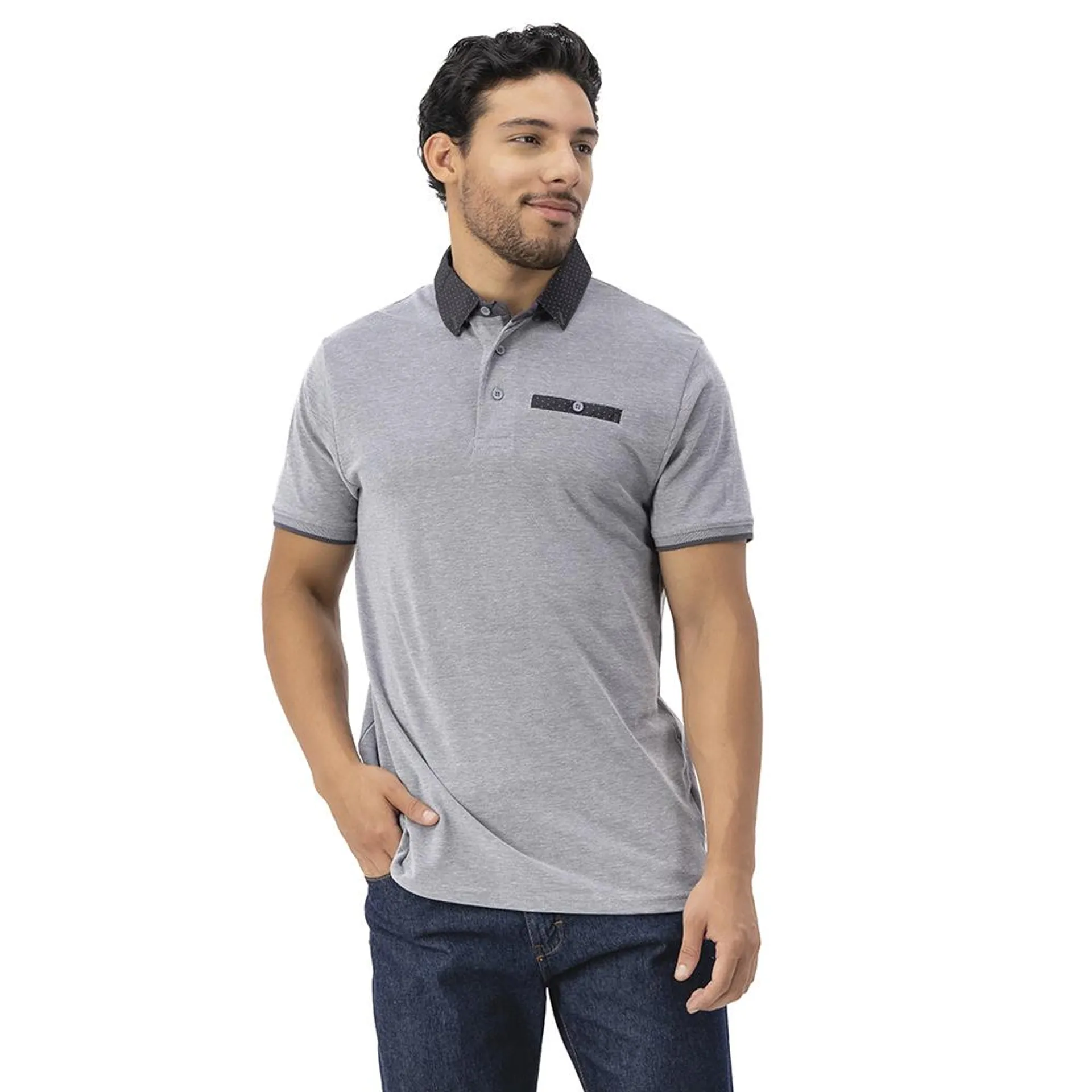 Playera Tipo Polo Hummo Hombre Con Botón En Pecho