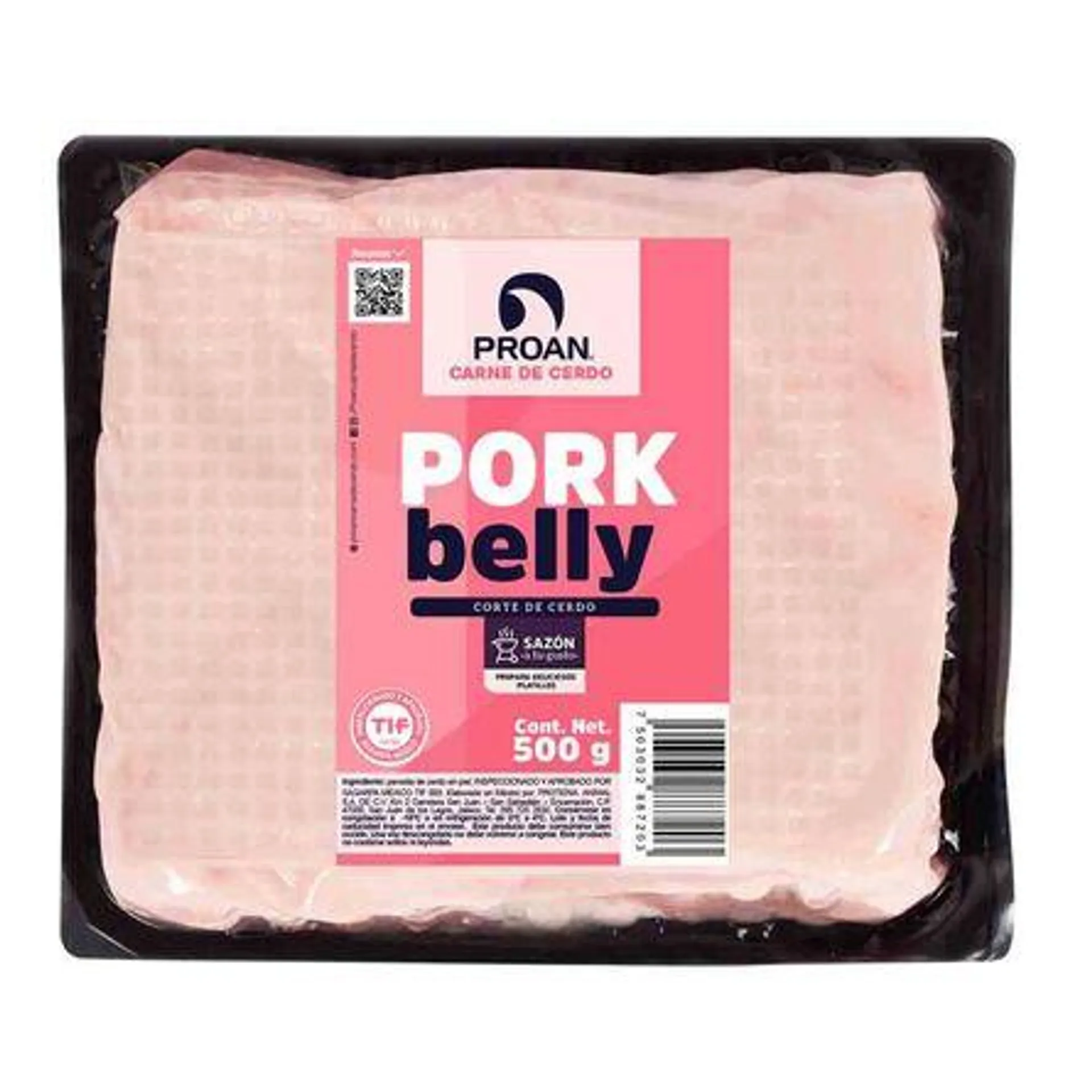 Belly Sin Piel Cerdo Proan Pieza 500 g