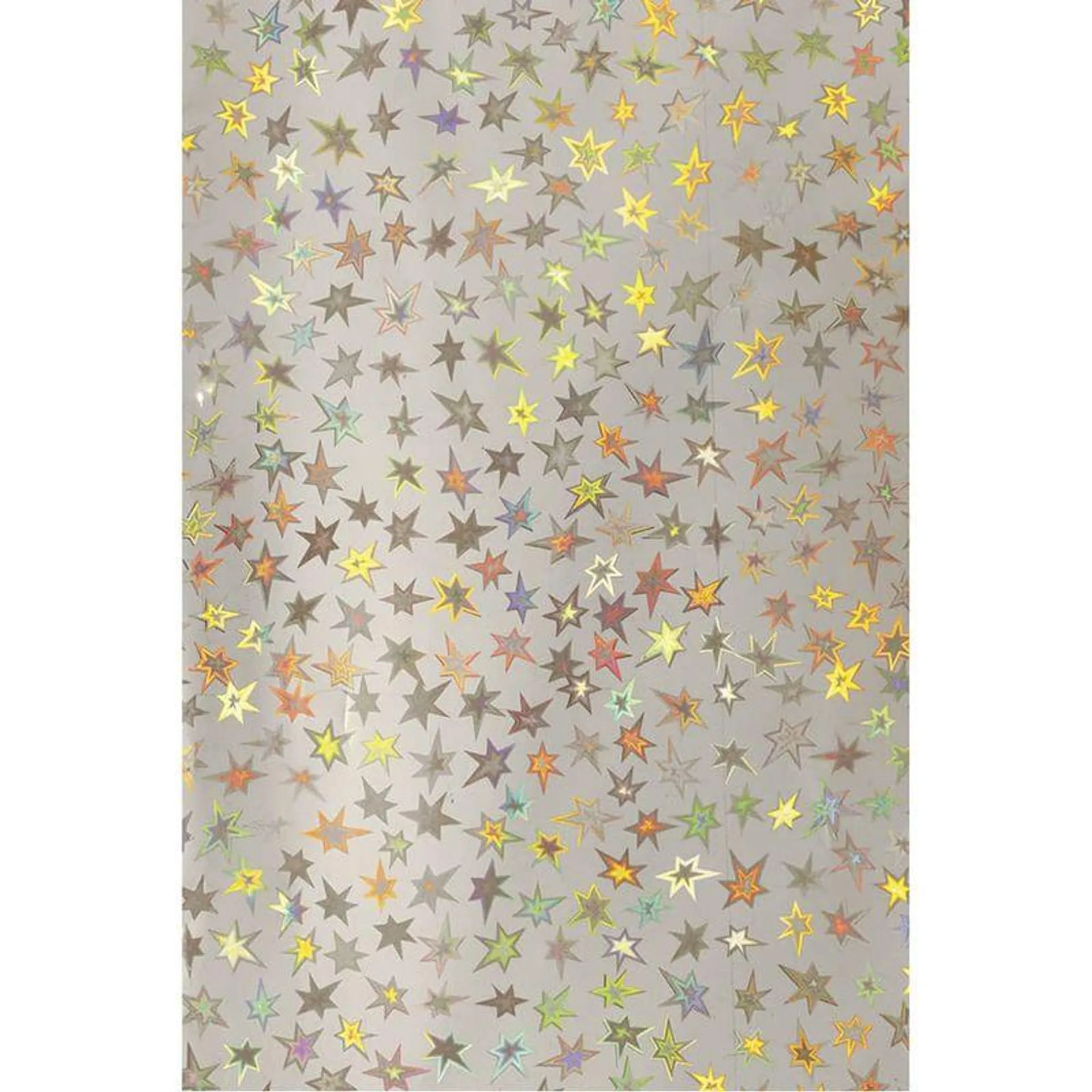 Papel Metálico Holográfico Estrellas de 50 x 70 cm Plata con 10