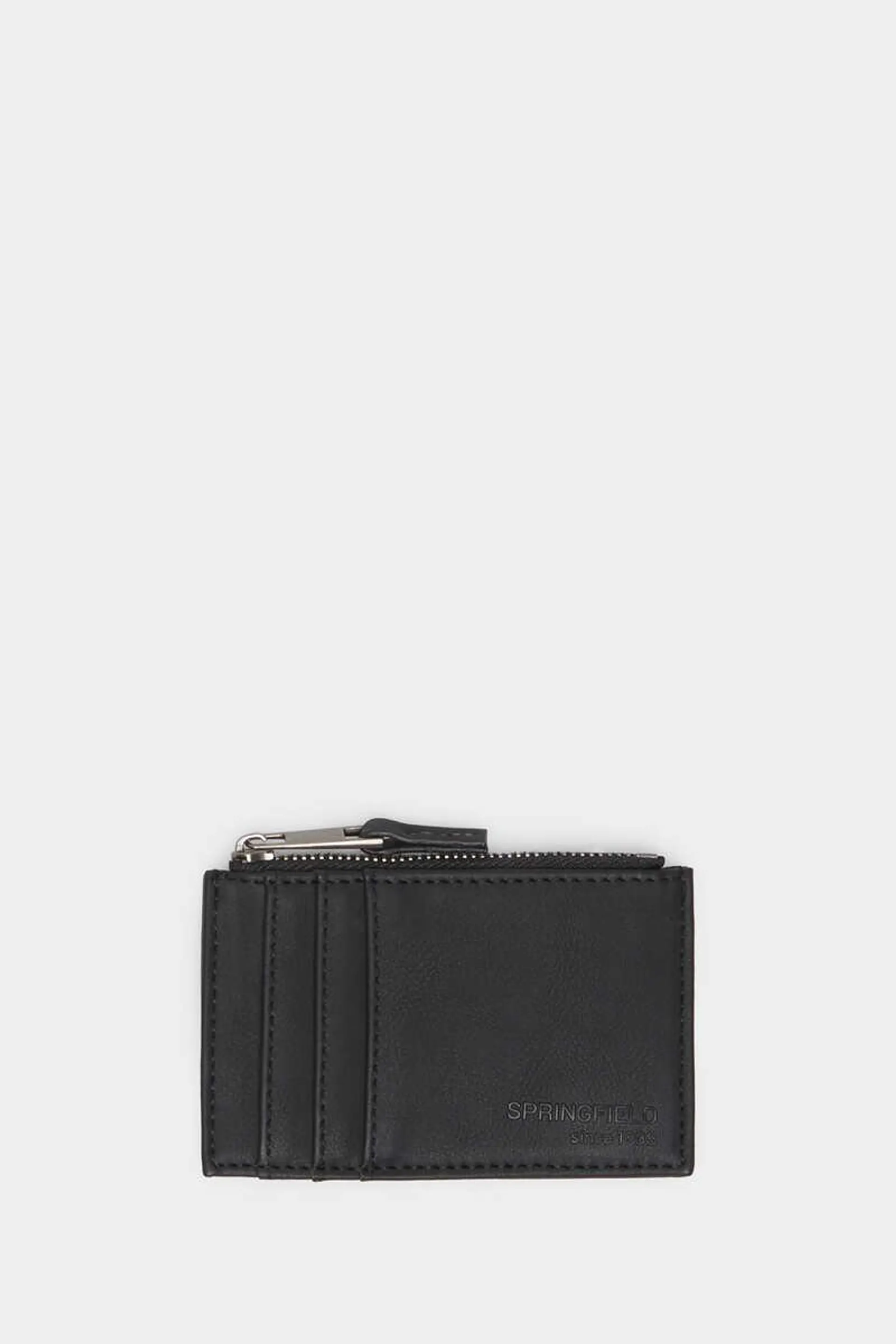 Monedero efecto piel bicolor