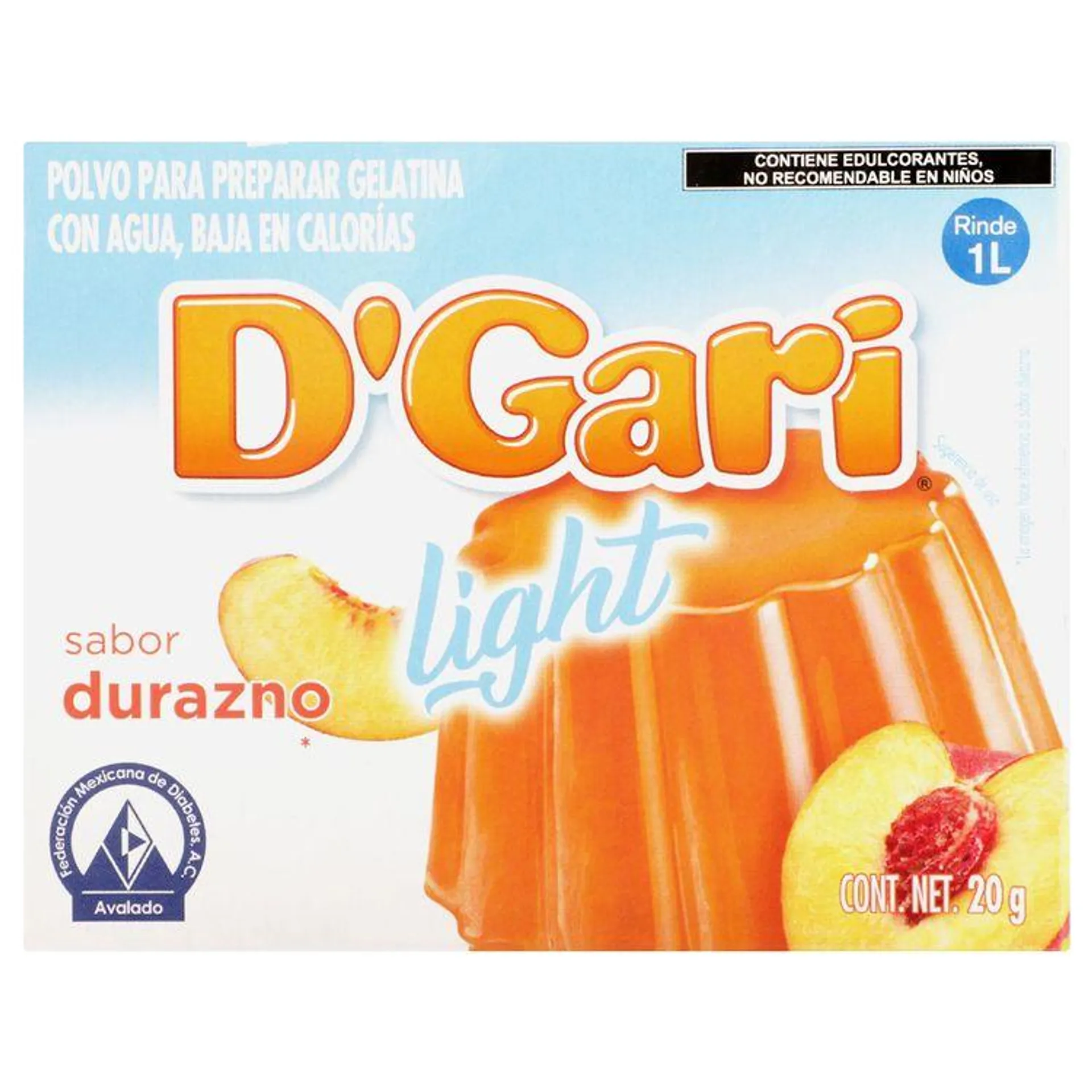 Gelatina D Gari Light 20grs Durazno - D Gari - 1 pieza